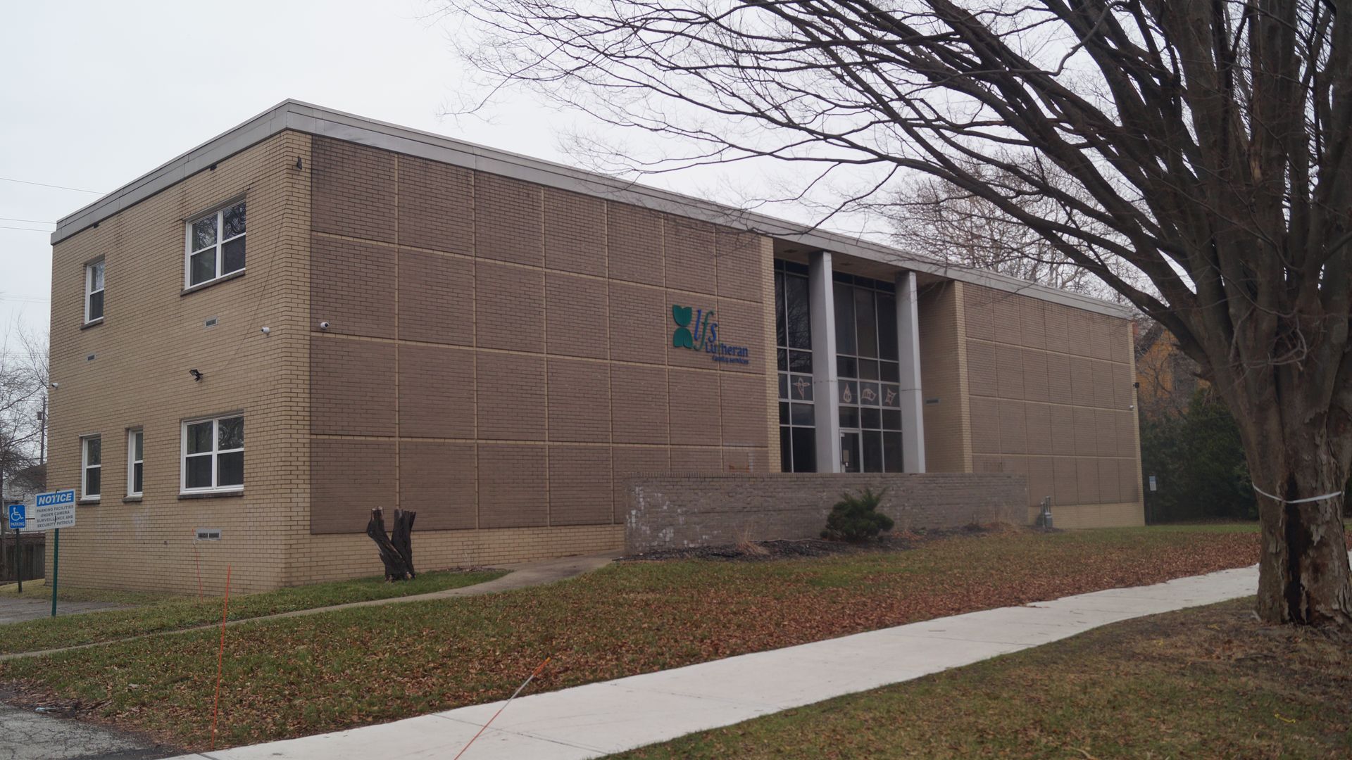 The proposed youth drop-in center site on Franklin in Ohio City, a beige brick two-story building
