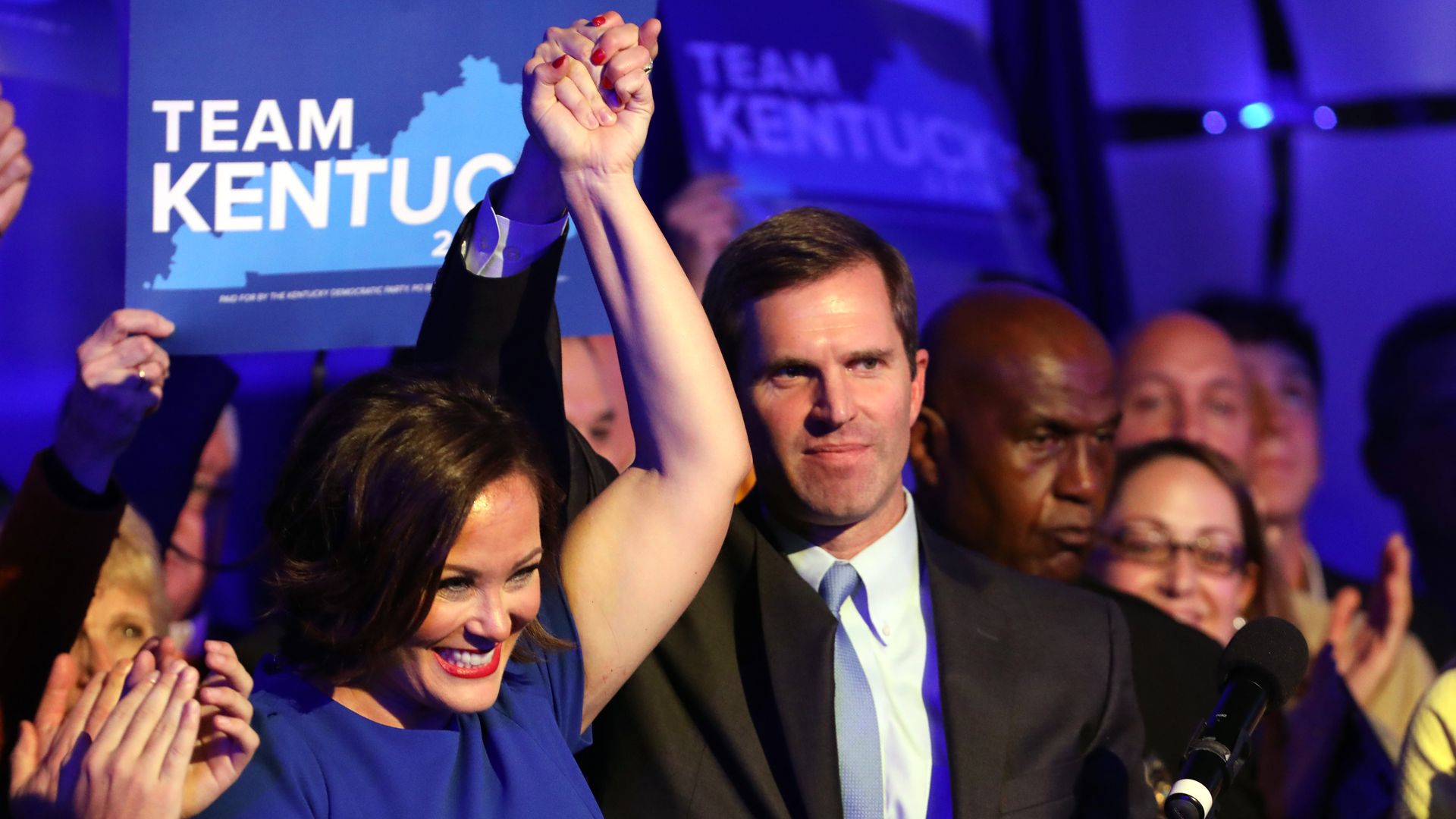 Andy Beshear, with lieutenant governor candidate Jacqueline Coleman