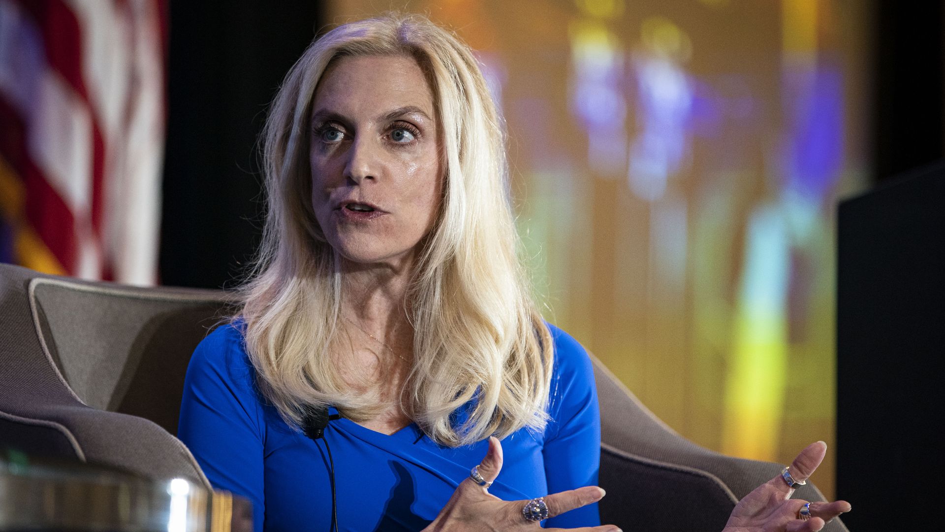 Lael Brainard speaks at a conference