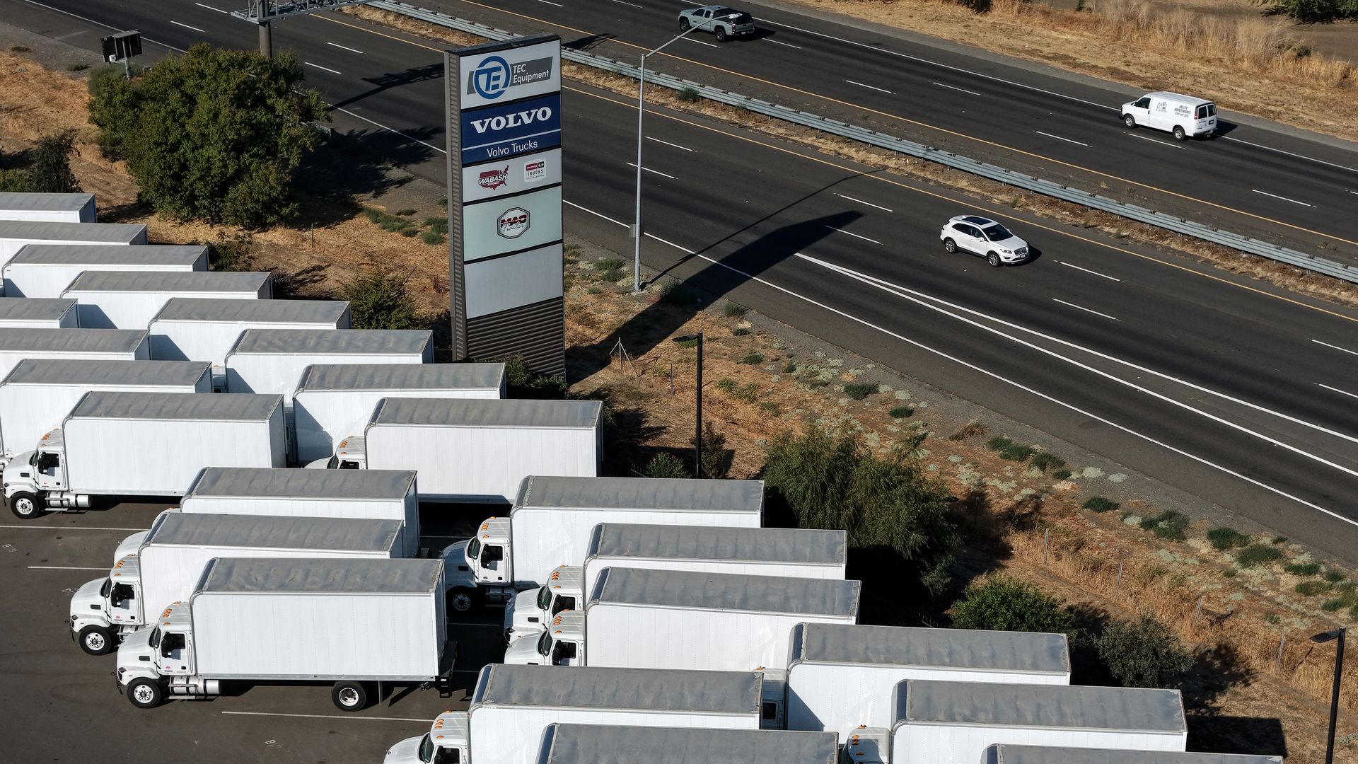 Trucks are displayed at TEC Equipment on September 26, 2025 in Dixon, California