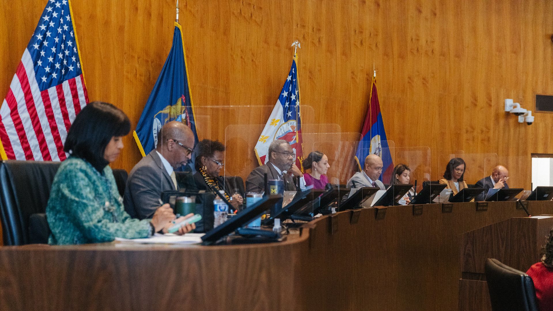 Council members sit at the table