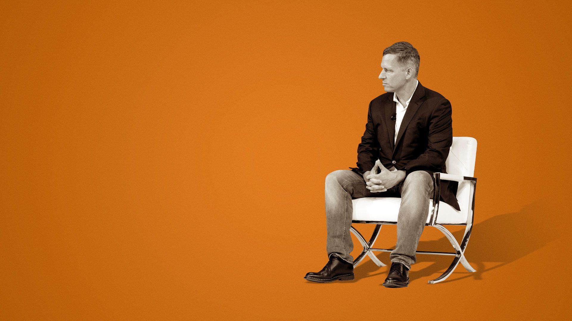 Photo illustration of Peter Thiel