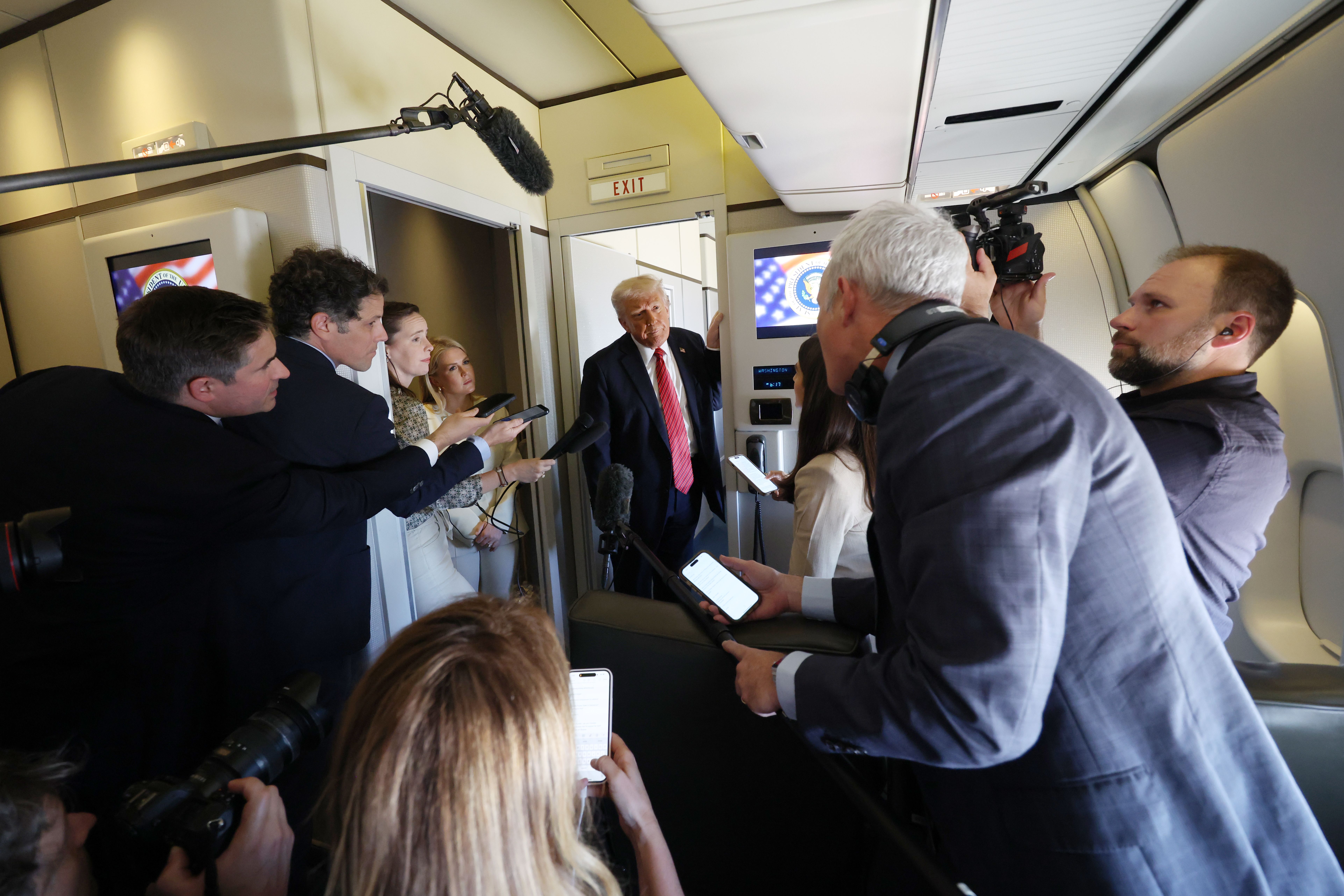 Reporters on Air Force One