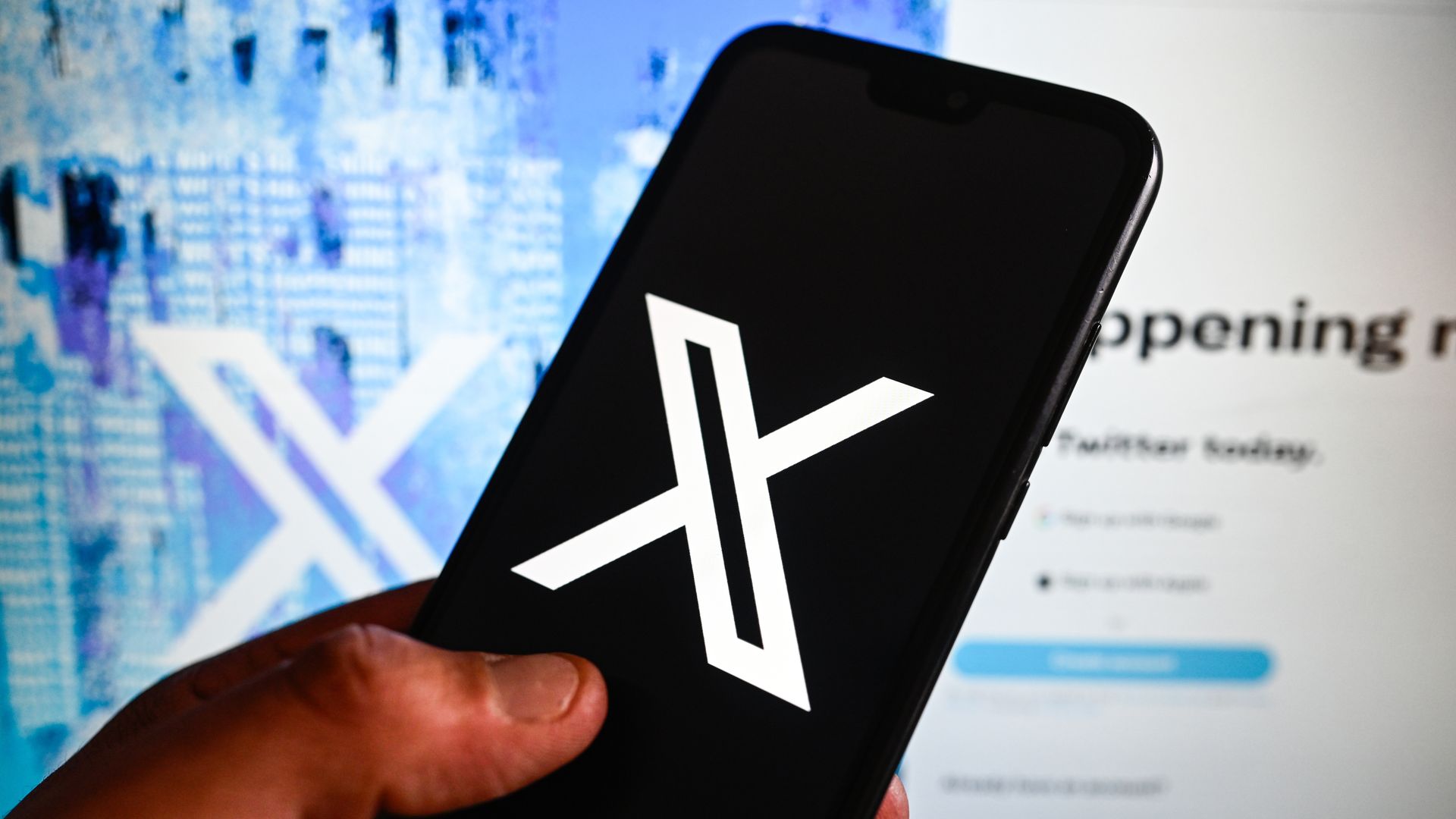 (X) is displayed on a smartphone 