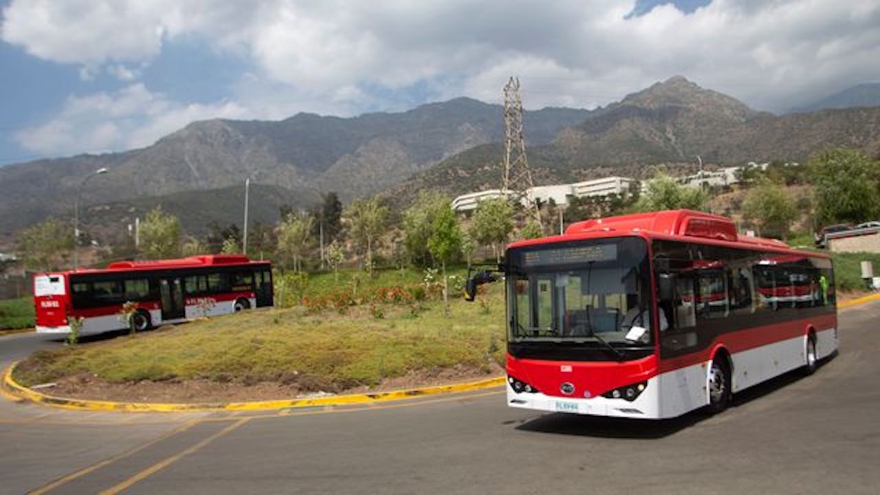 Chinese-built electric buses in Chile