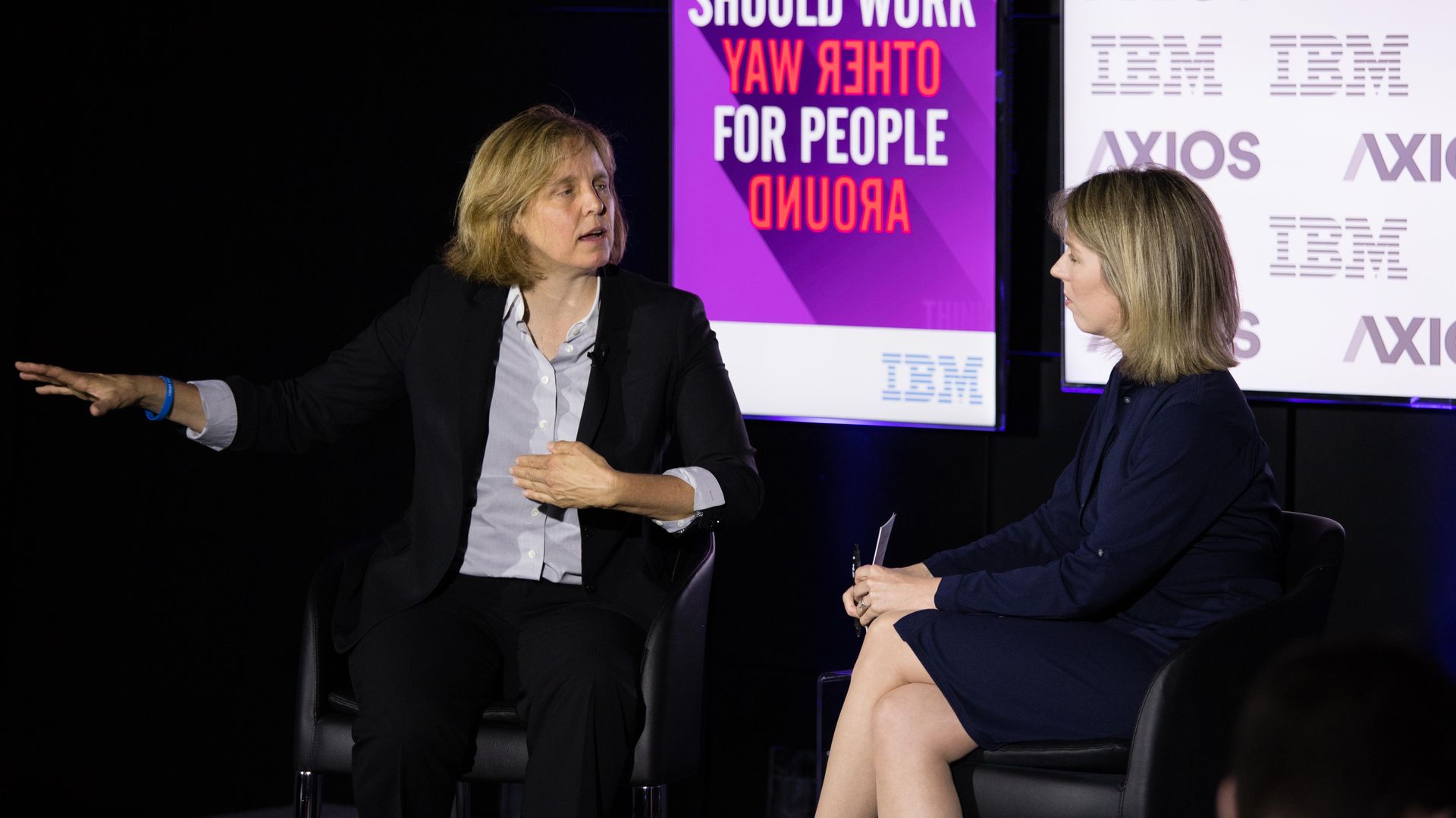Megan Smith speaks at an Axios event