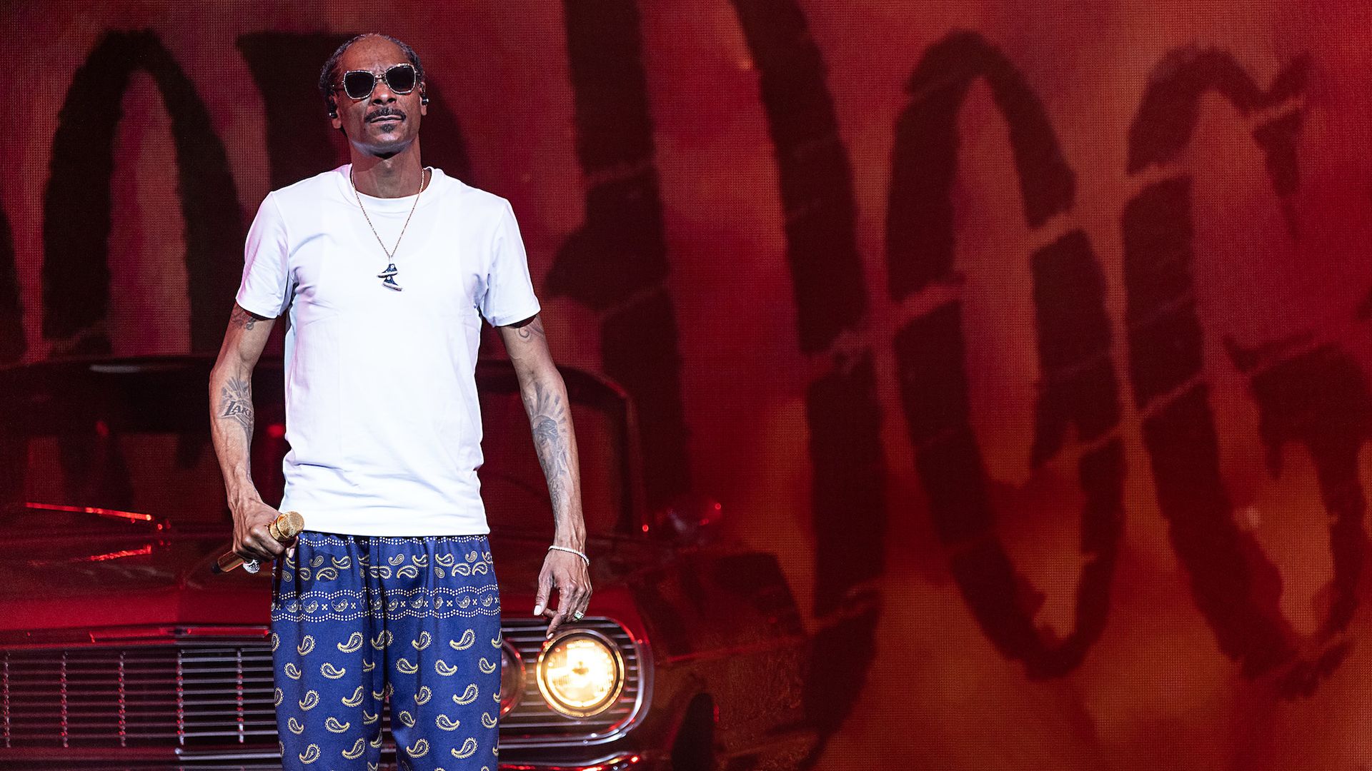 Snoop Dogg performs at PNC Music Pavilion on Aug. 8 in Charlotte, North Carolina.