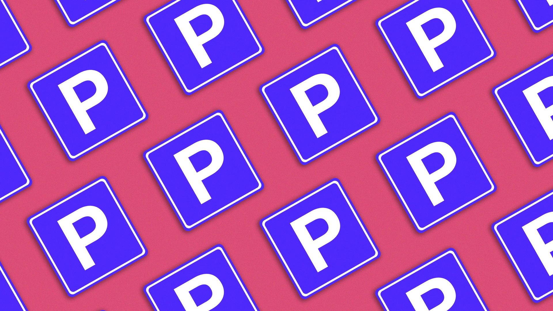 Illustration of a pattern of parking signs.