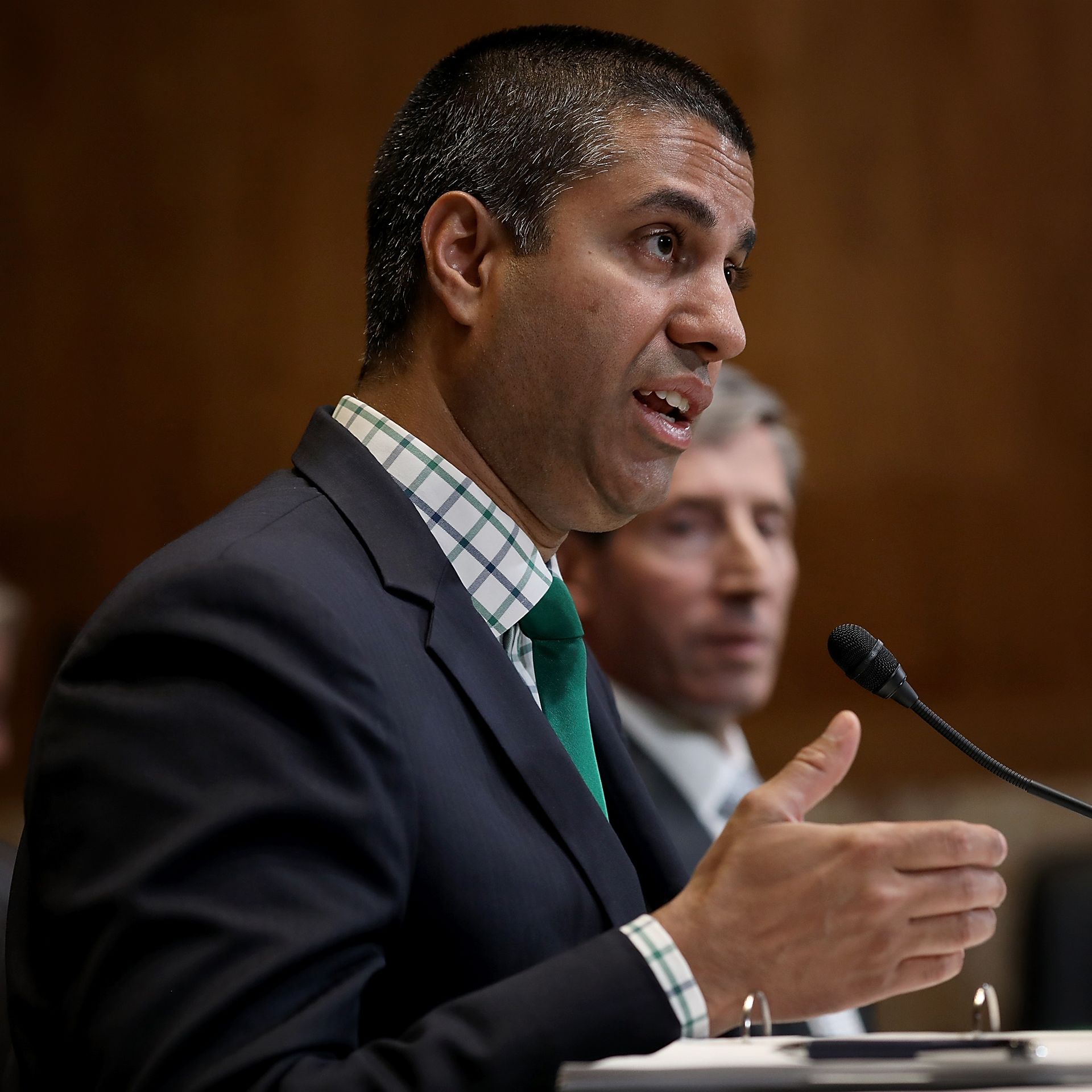FCC Chairman Ajit Pai testifies before the Senate Appropriations Committee on May 17, 2018. 