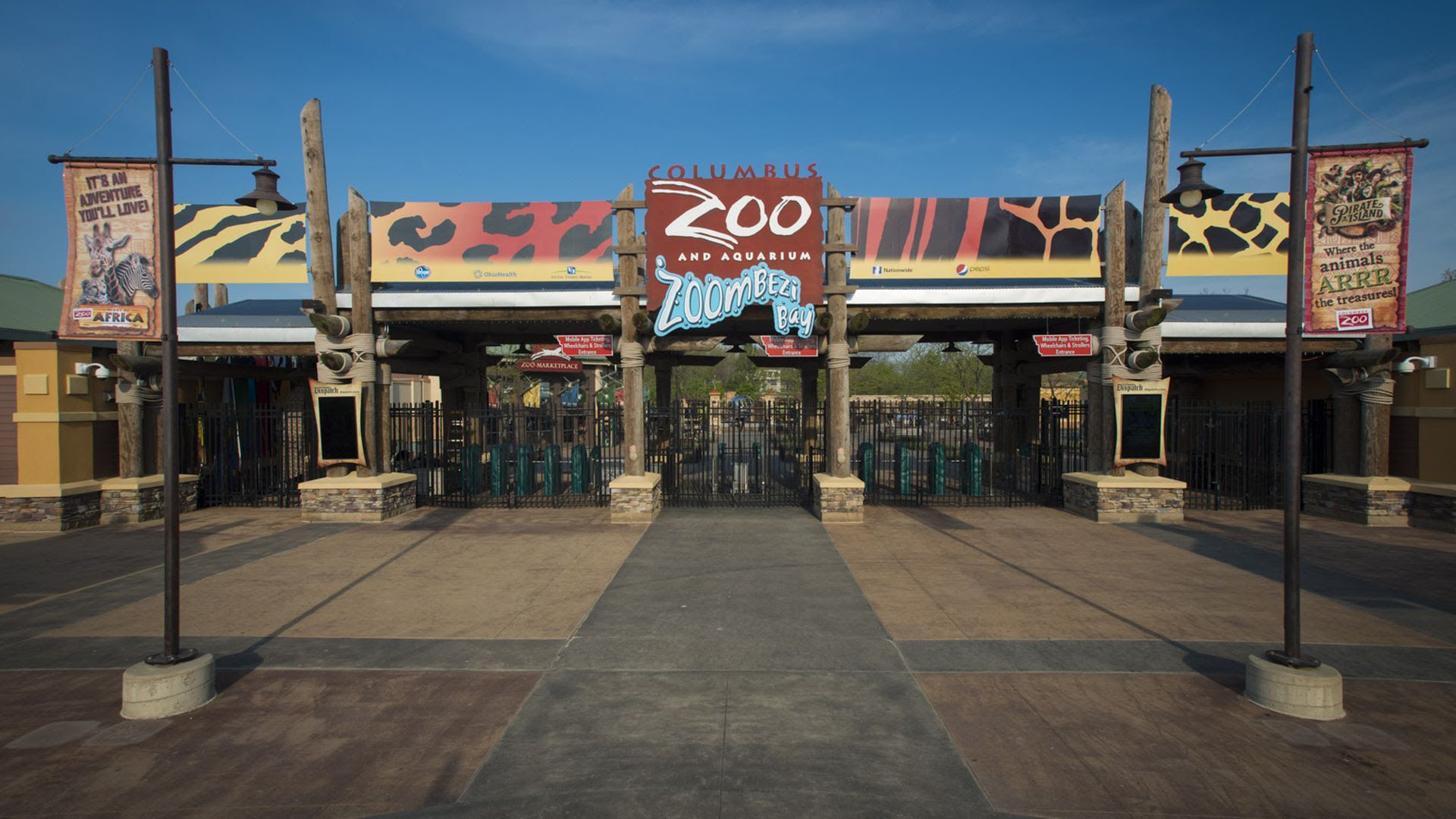 The Columbus Zoo and Aquarium entrance.