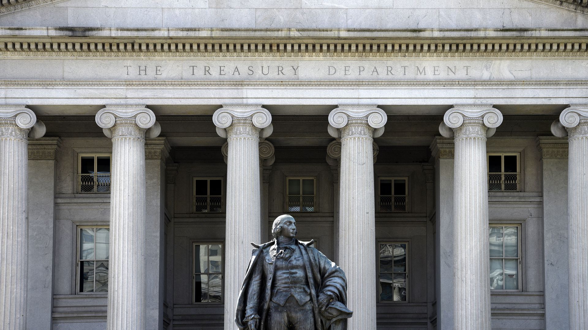 The U.S. Treasury building.