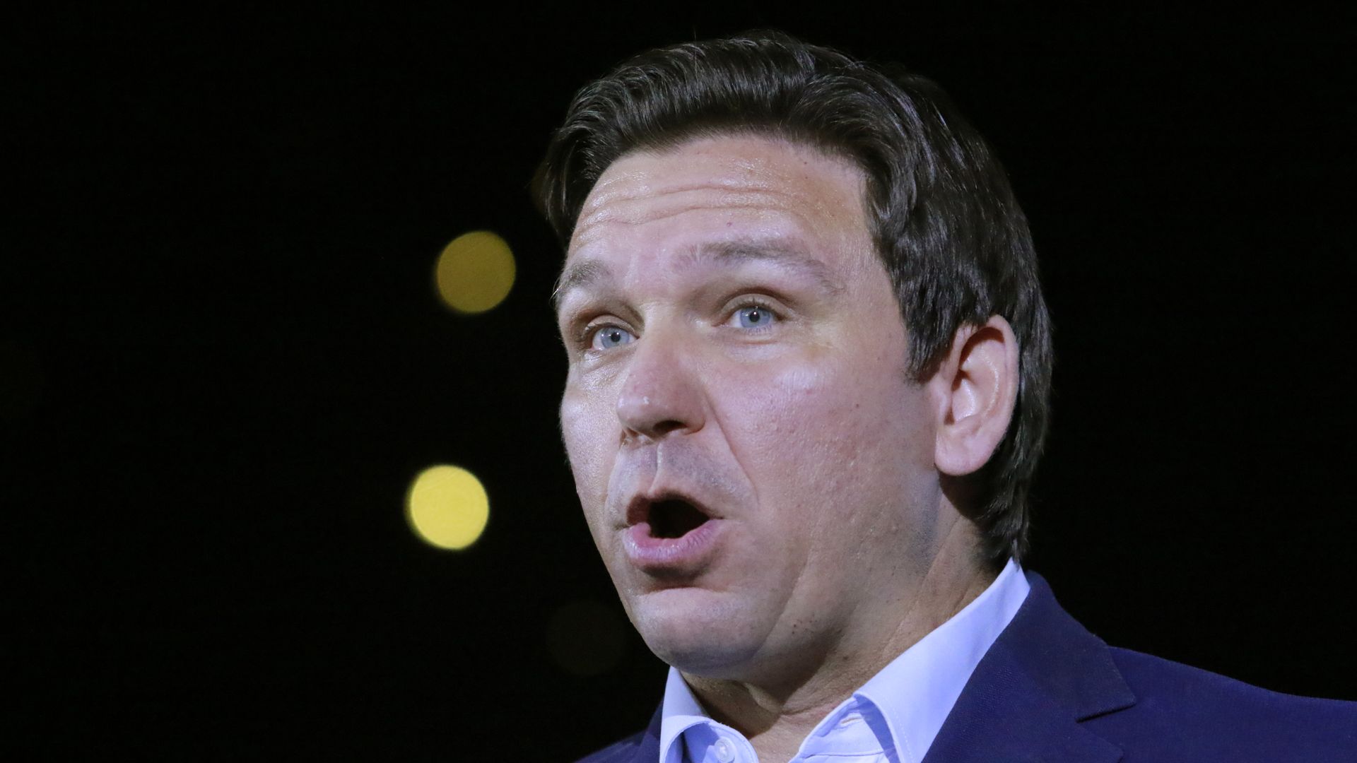 lorida Governor Ron DeSantis speaks during a campaign event for Republican Senate candidate from Nevada Adam Laxalt (not pictured) at Stoneys Rockin Country on April 27, 2022 in Las Vegas, Nevada