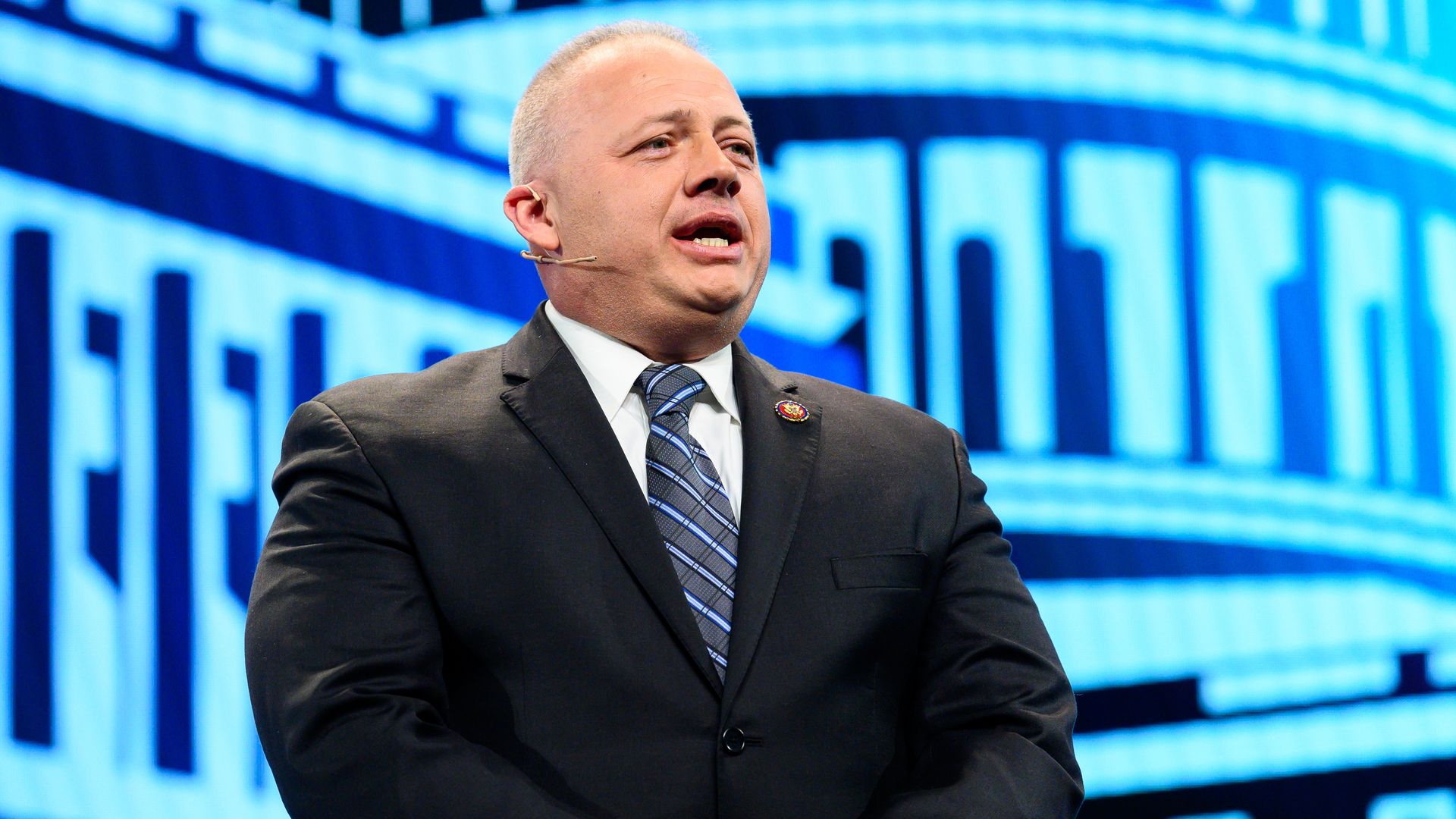 Denver Riggleman speaking in 2019.