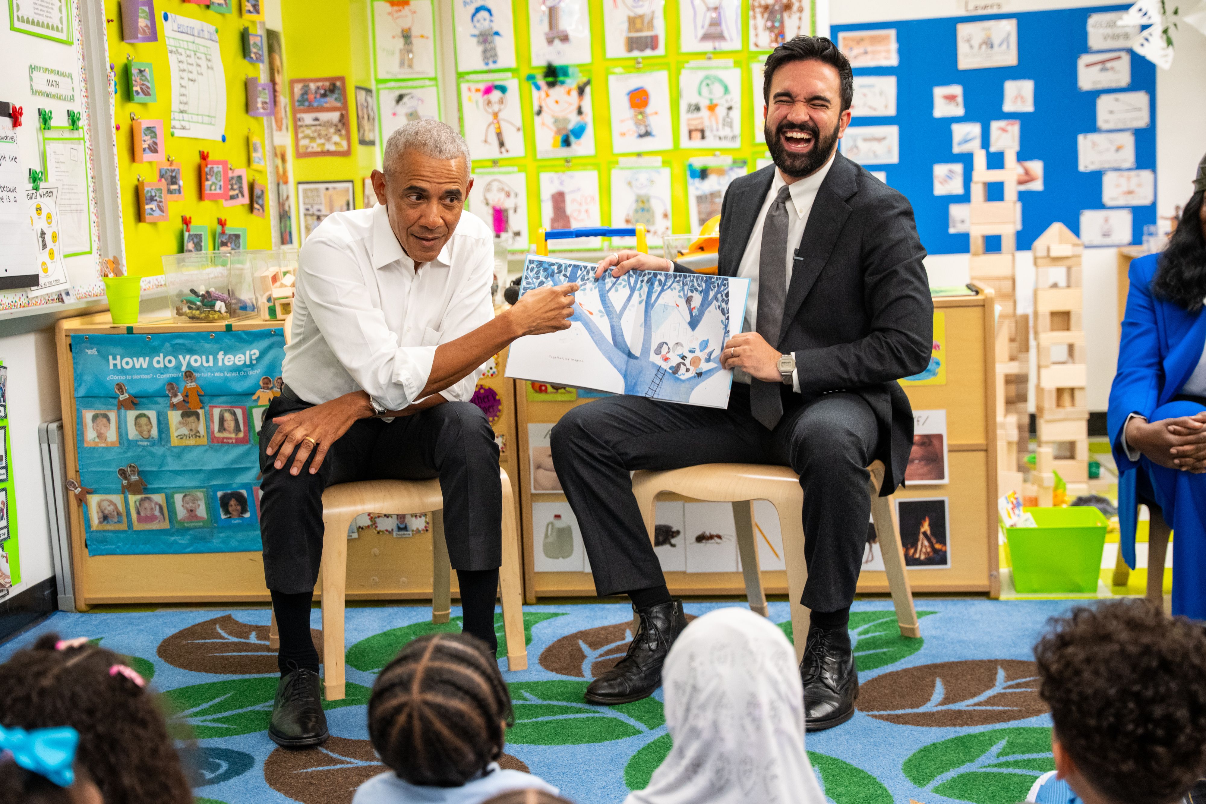 Former President Obama and New York Mayor Zohran Mamdani read to preschoolers in the Bronx last month.