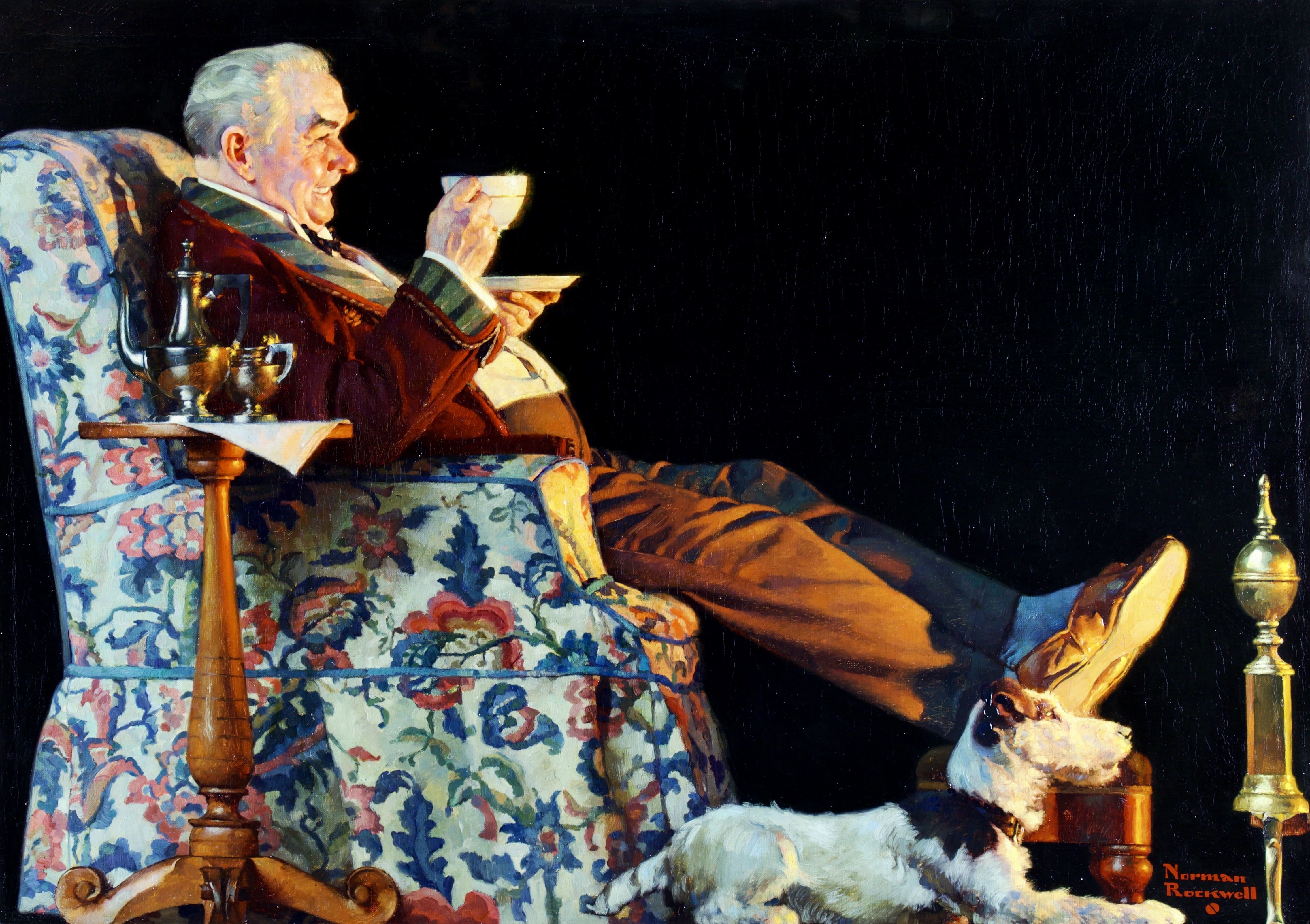 Norman Rockwell illustration for the Hills Brothers Coffee company in 1929