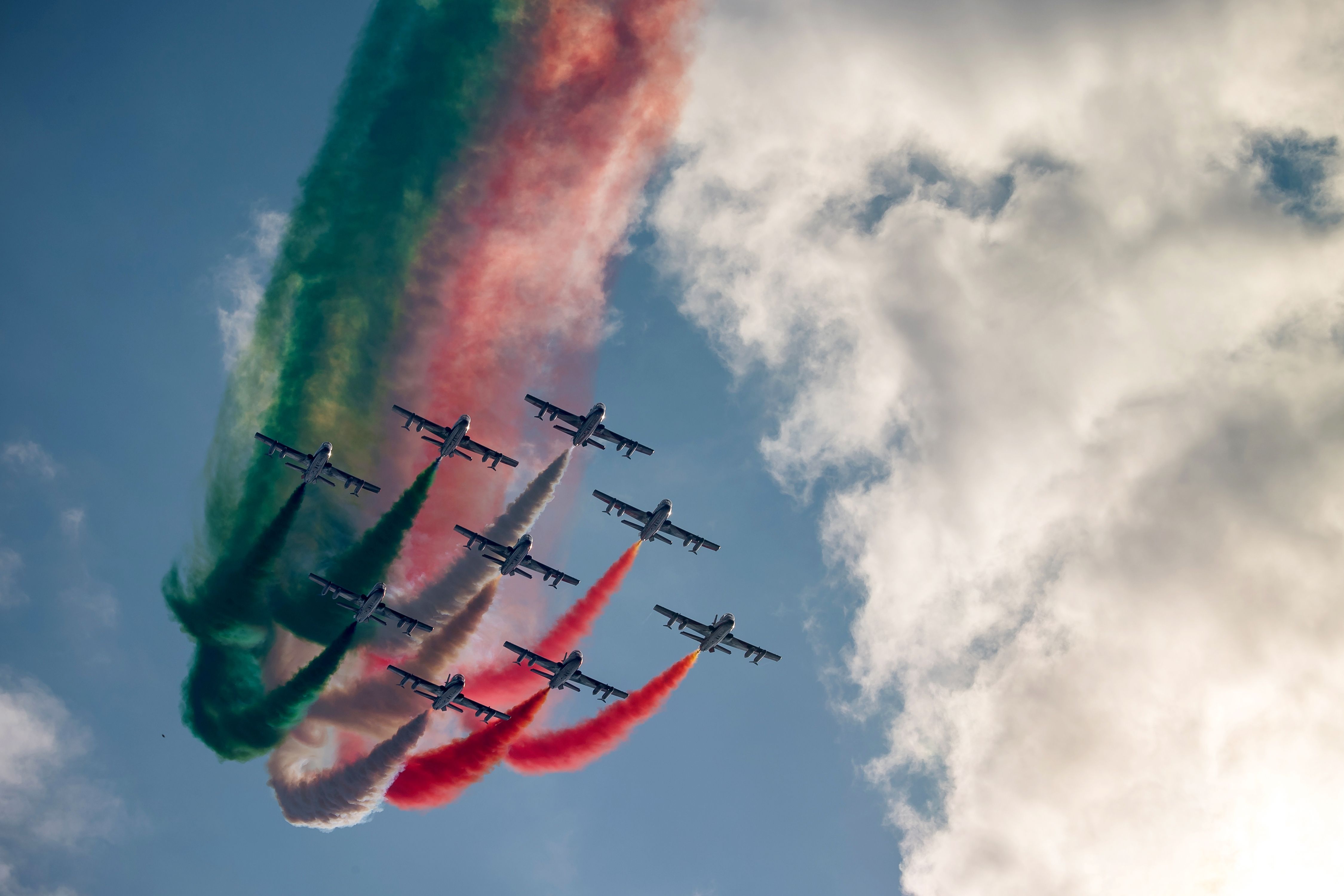 Planes flying above the Italian Grand Prix