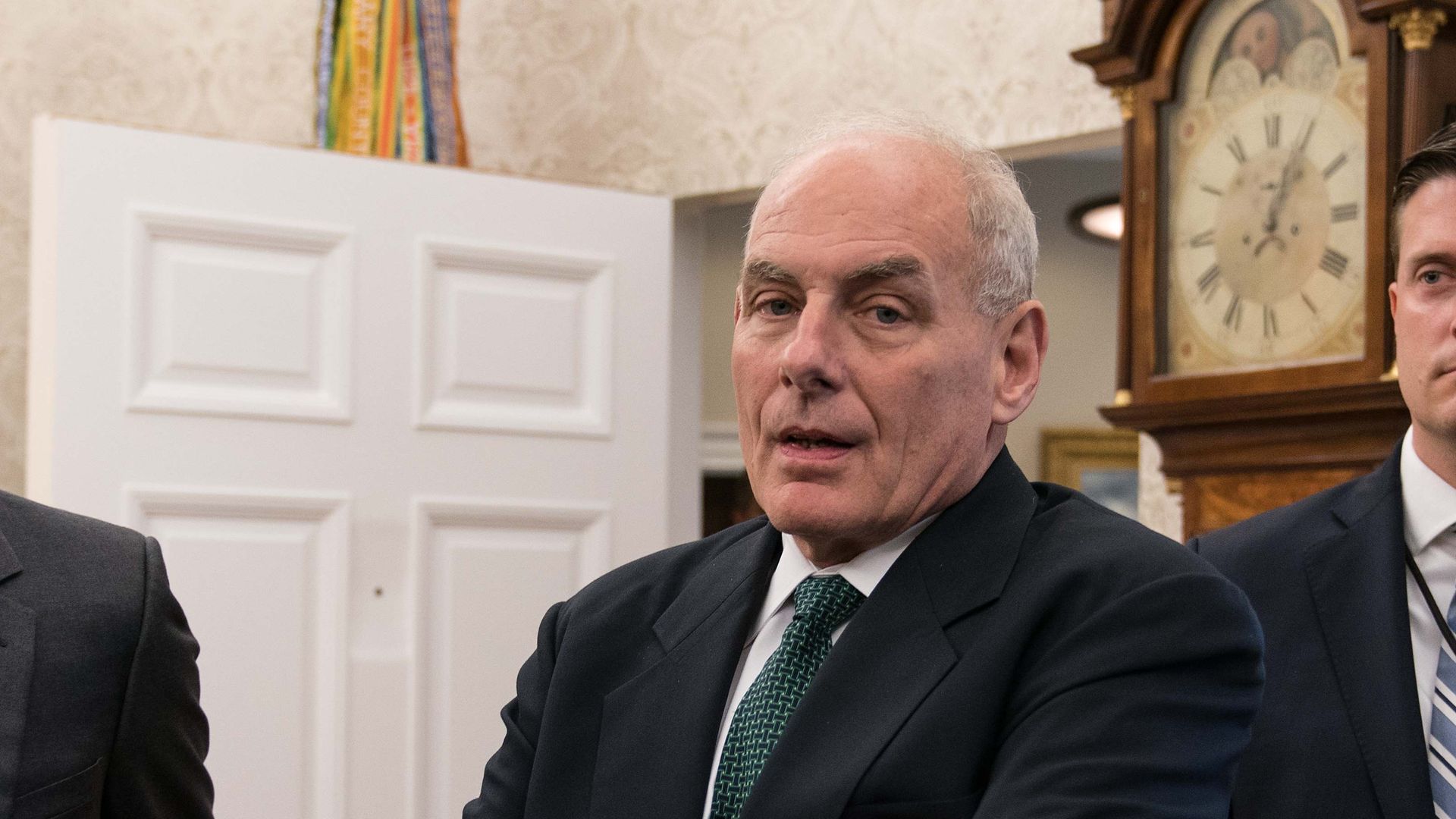 John Kelly at the White House with Jared Kushner