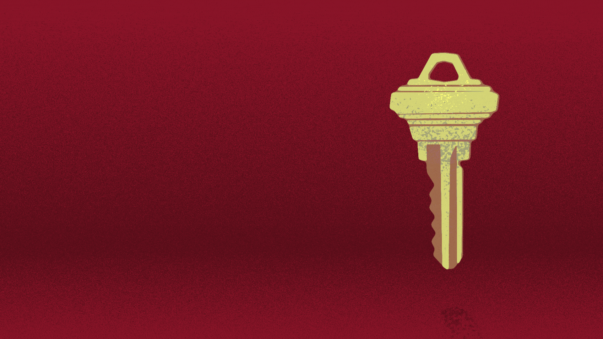 Animated illustration of a floating key rotating to reveal a question mark.