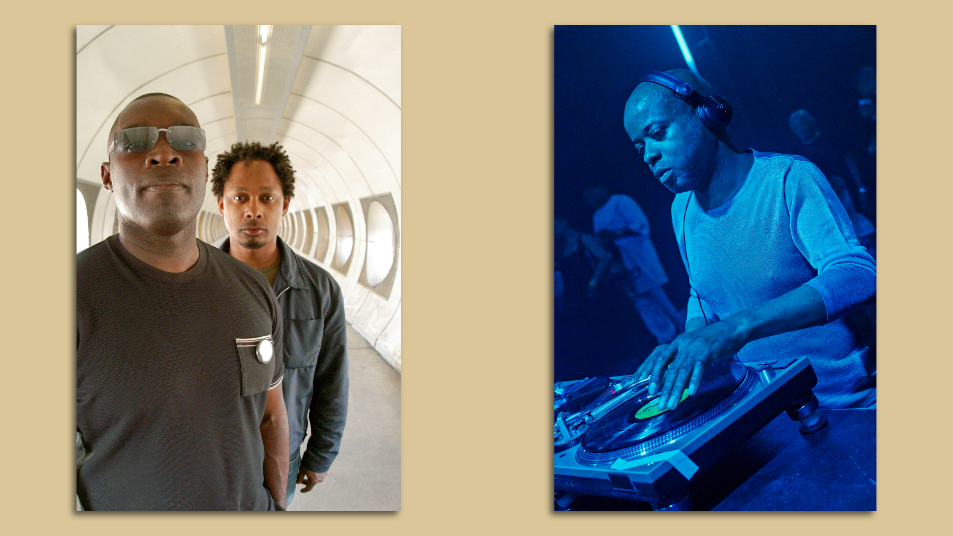 Photos of the faces of some techno greats.