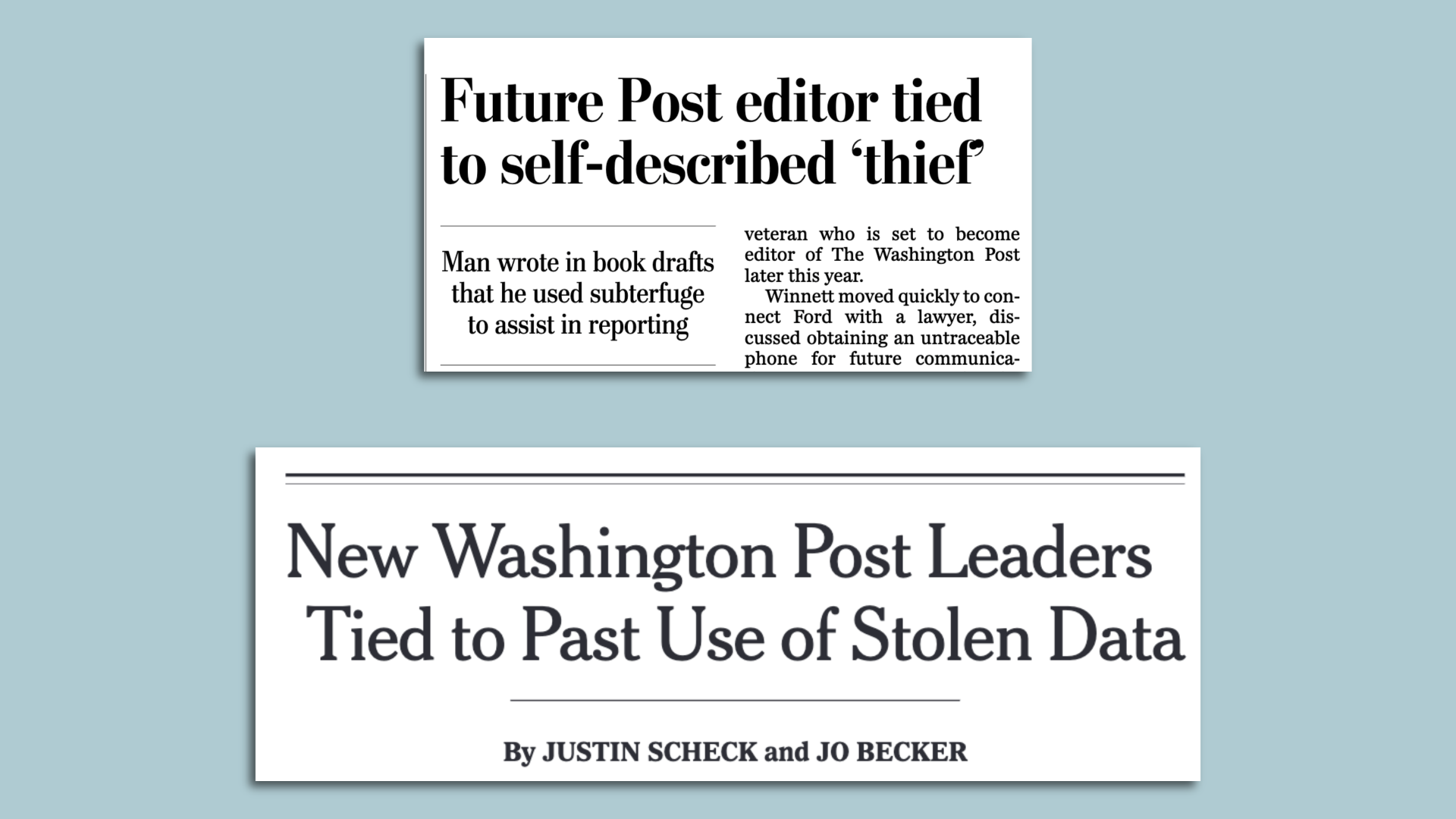 Headlines about Will Lewis from today's Washington Post and New York Times
