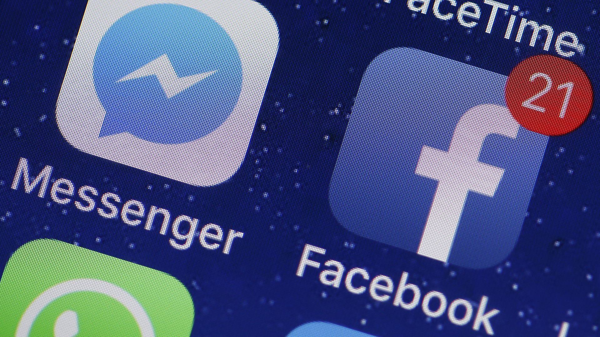 Facebook app icon on a phone