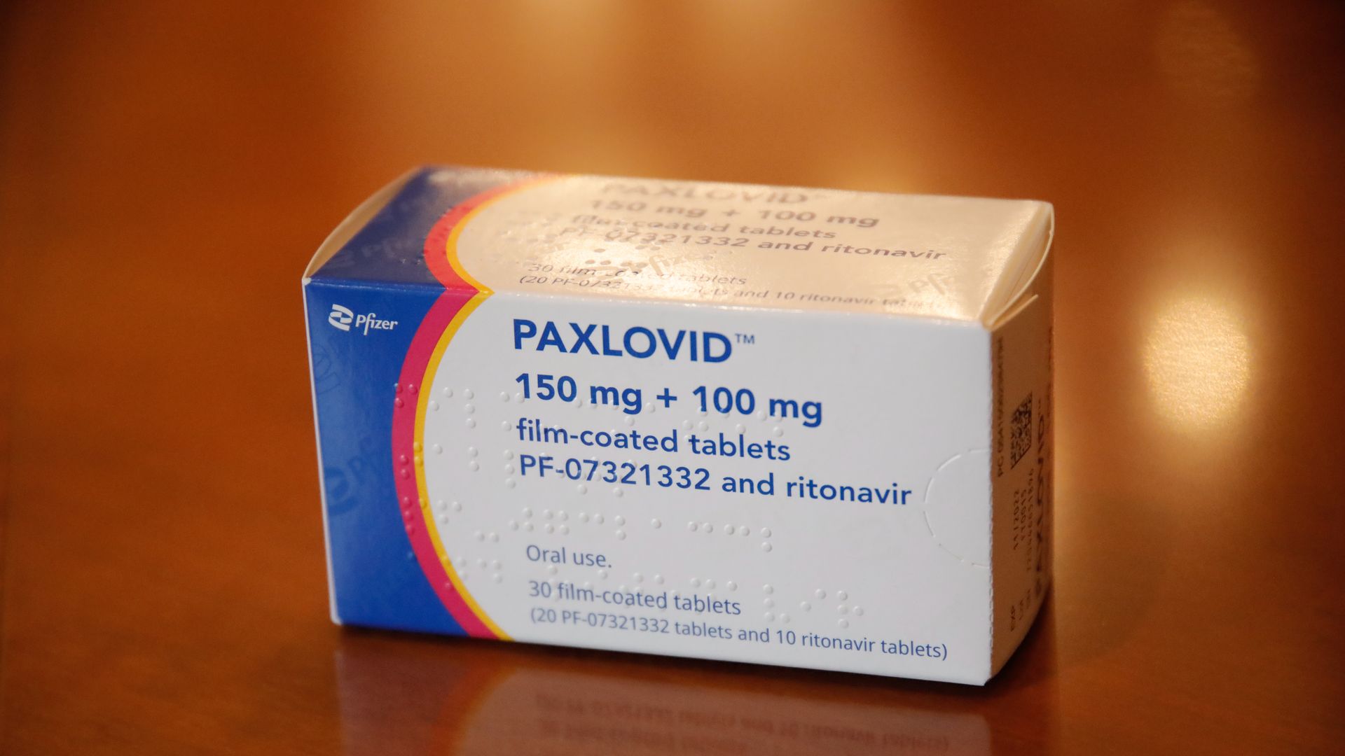 A box of the Pfizer COVID pill Paxlovid.
