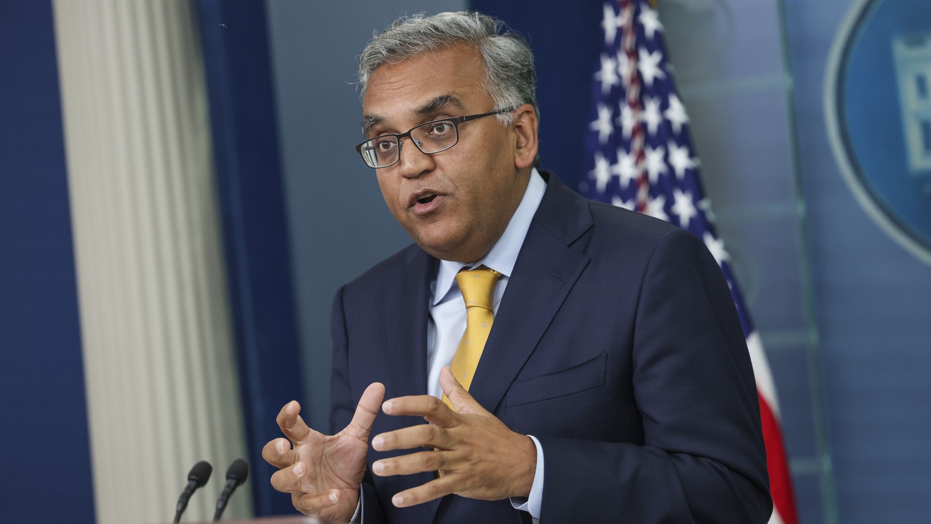 White House COVID-19 Response Coordinator Dr. Ashish Jha speaks at the daily press briefing.