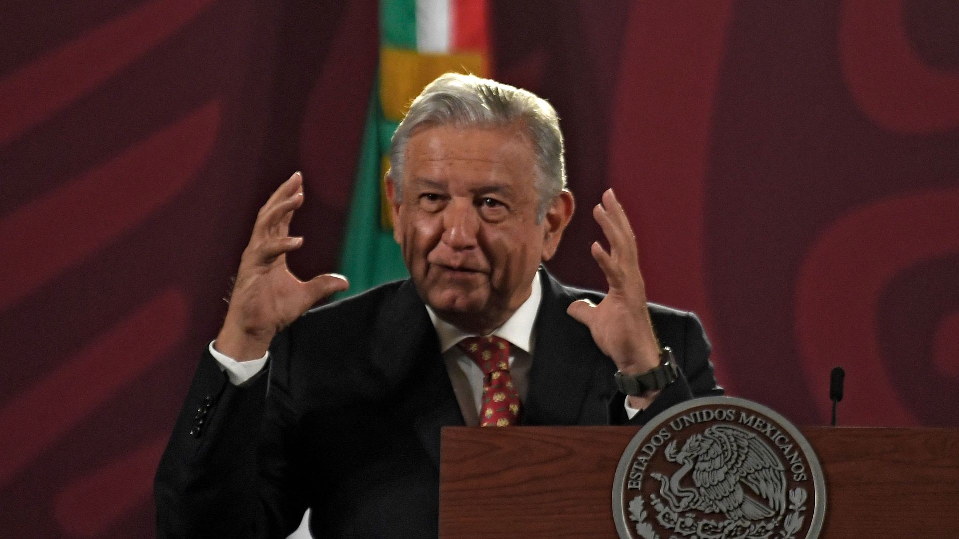 Mexico's President Andres Manuel Lopez Obrador speaks during his daily morning press conference in Mexico City on June 6, 2022.