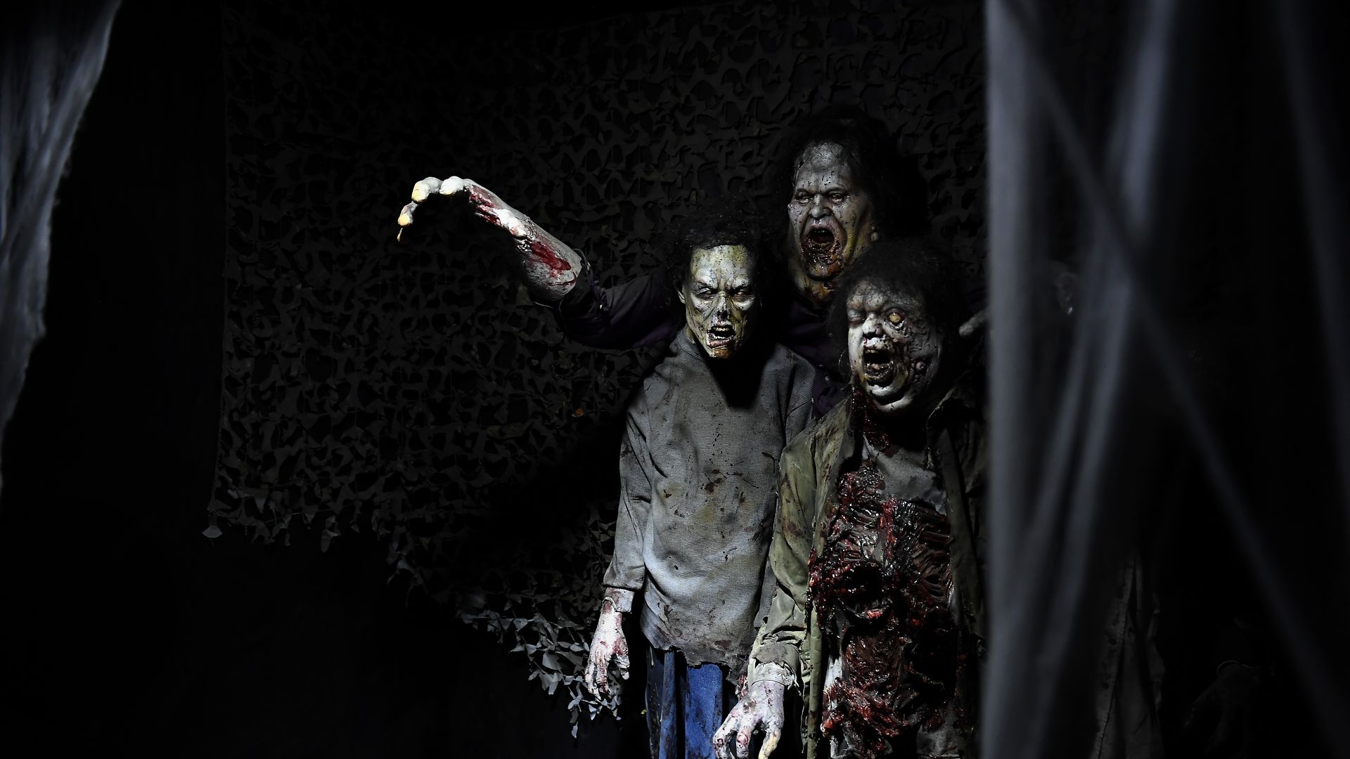 The guests of the 13th Floor Haunted House in Denver, Colorado on October 2, 2019