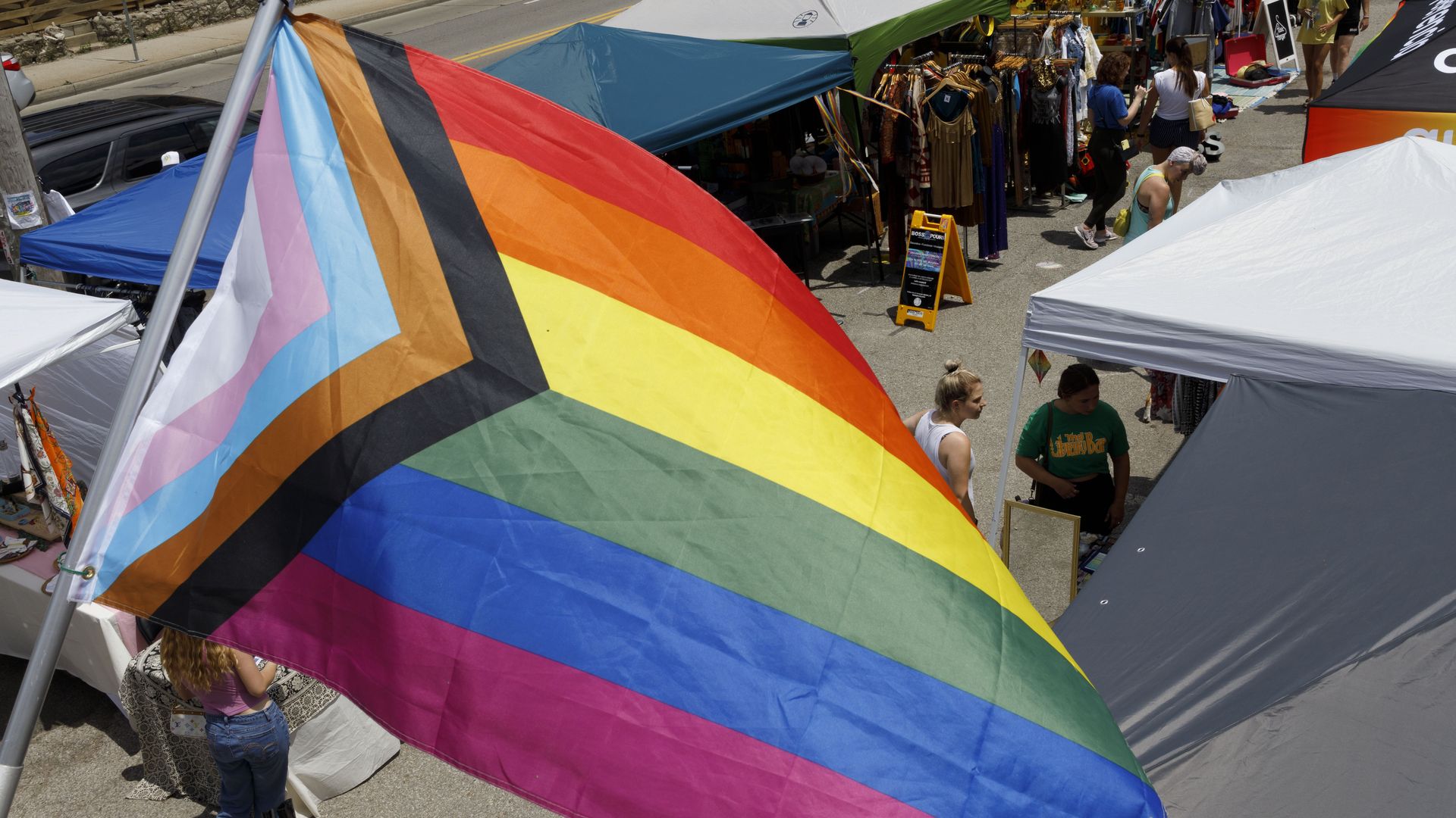 A Progress Pride flag