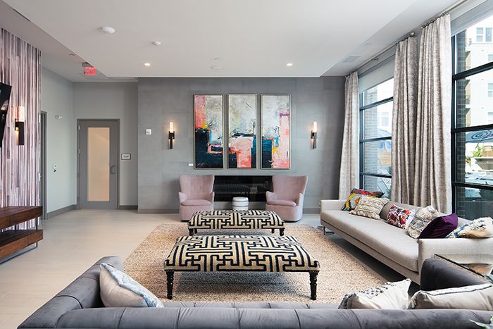 Hub South End TV Room- Lauren Reddick-mixed media on canvas