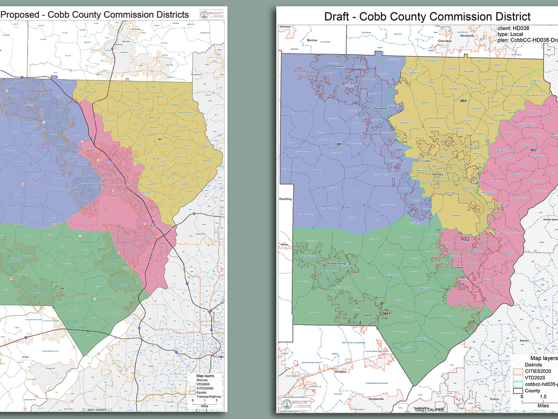 Cobb County Zip Code Map Proposed Map Puts Cobb Commissioners Into Same District - Axios Atlanta