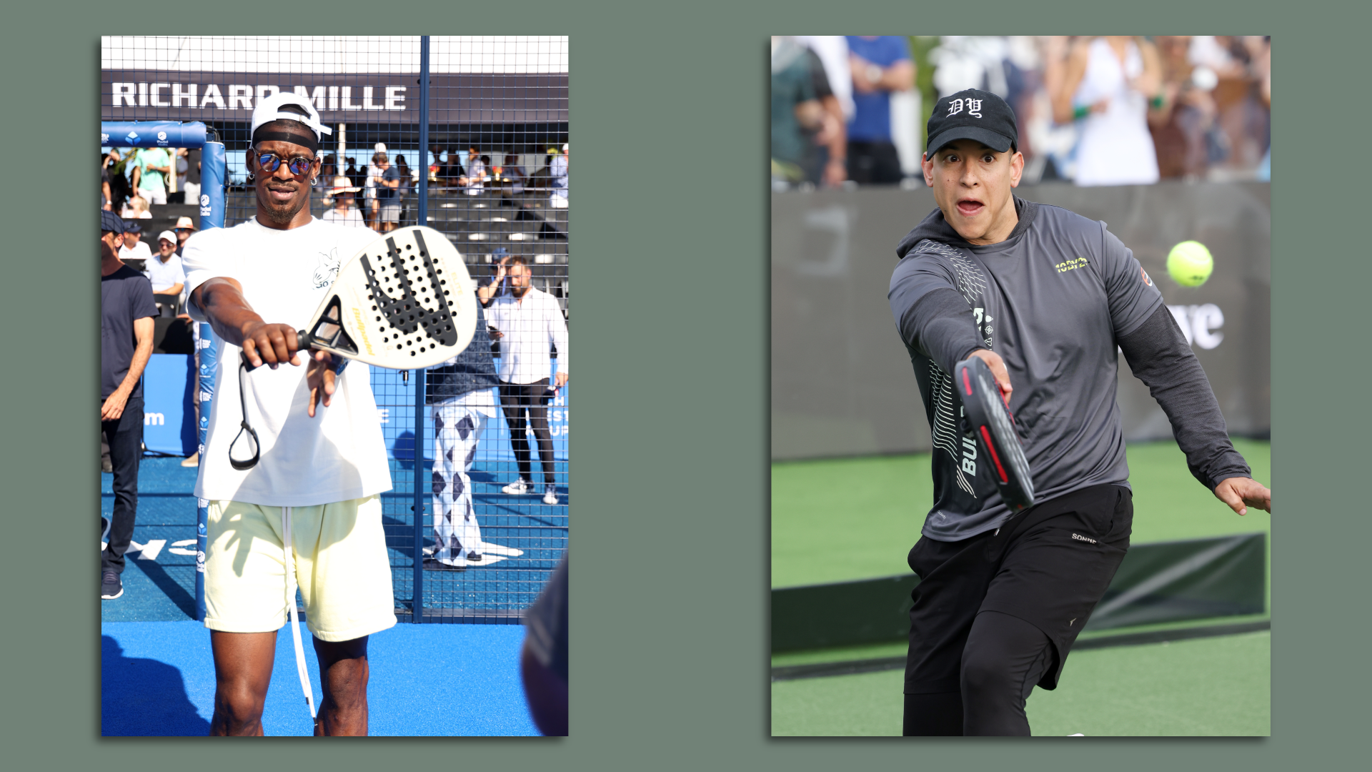 Jimmy Butler and Daddy Yankee playing padel