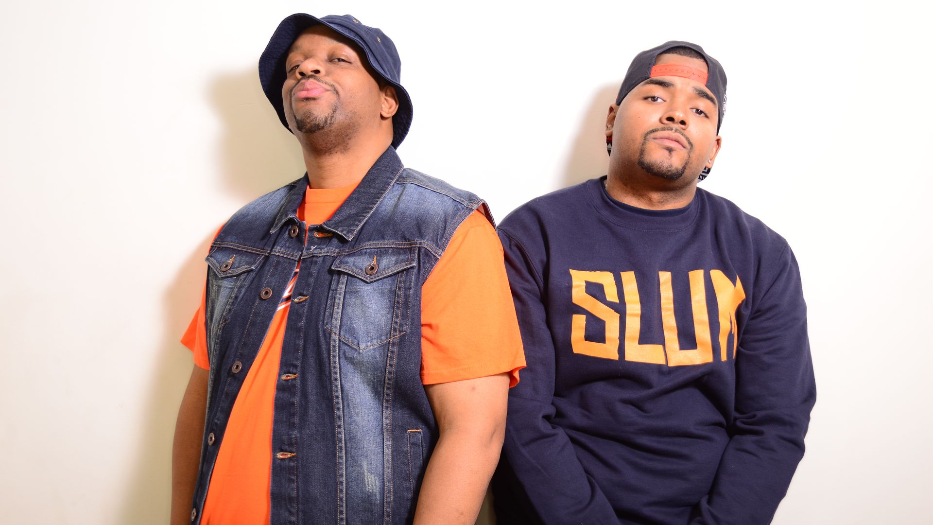 The two pose for the camera.