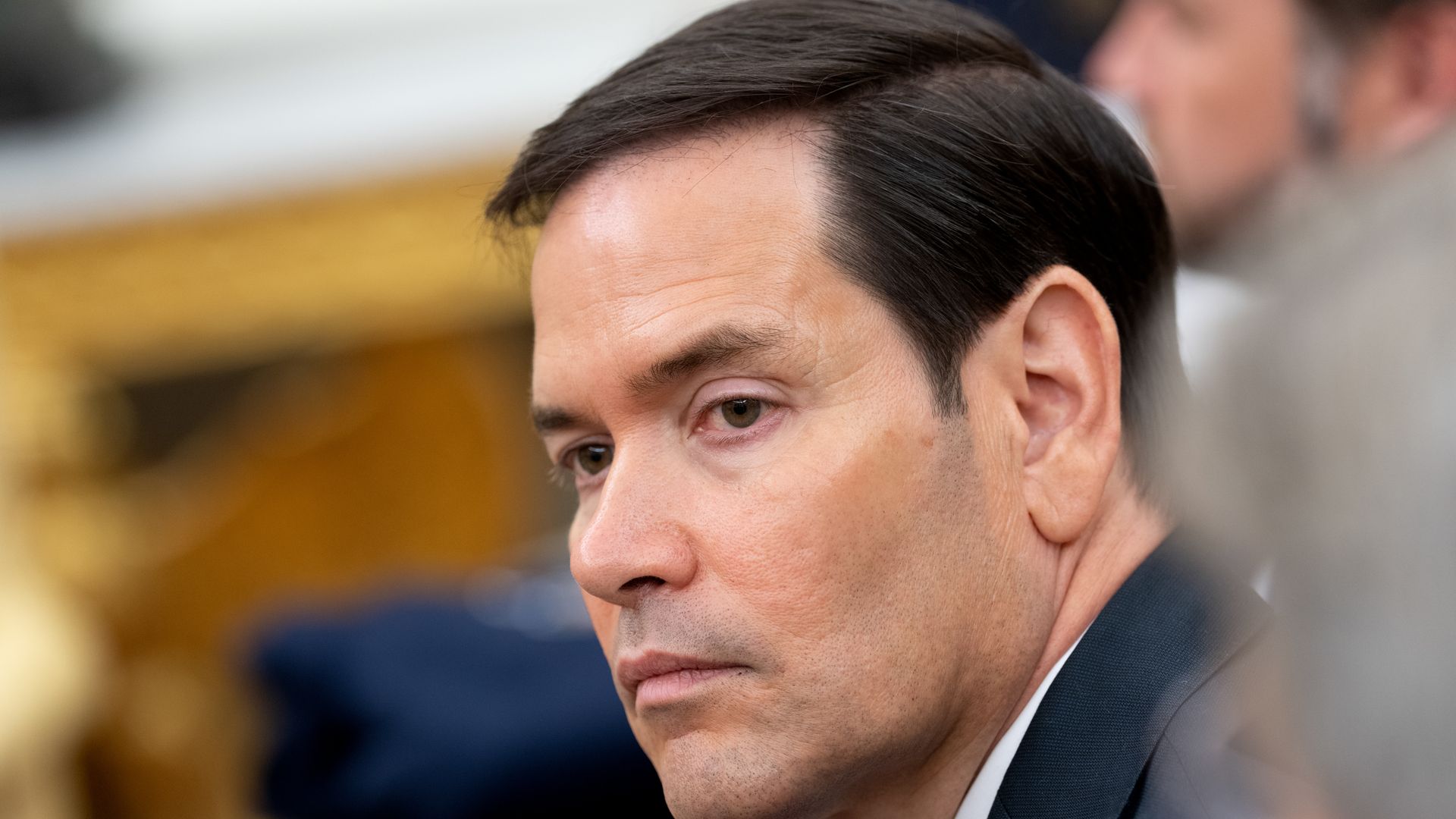 Secretary of State Marco Rubio sits  in the Oval Office of the White House in Washington, DC, US, on Thursday, June 5, 2025. 