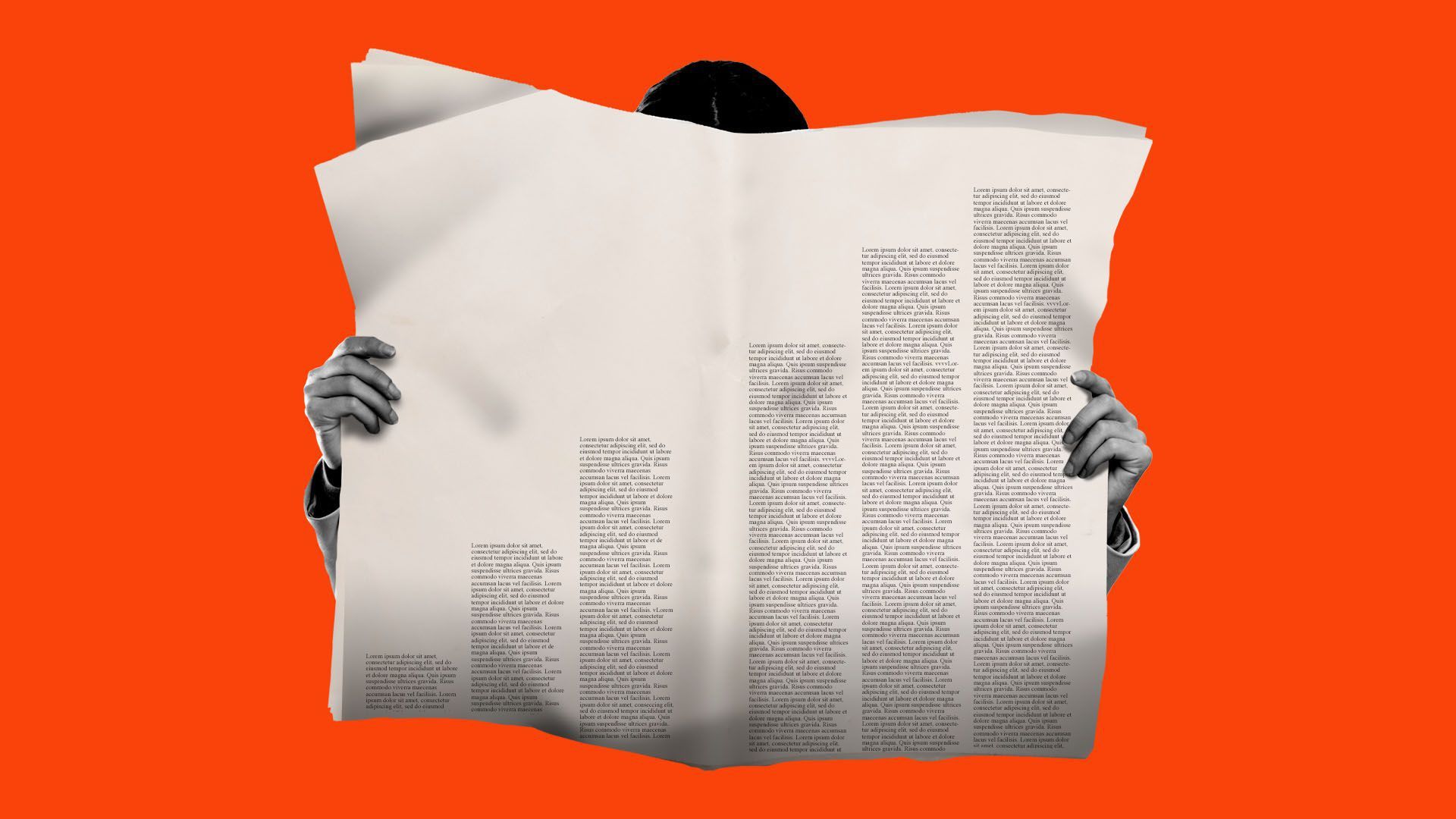 Illustration of someone reading a newspaper.