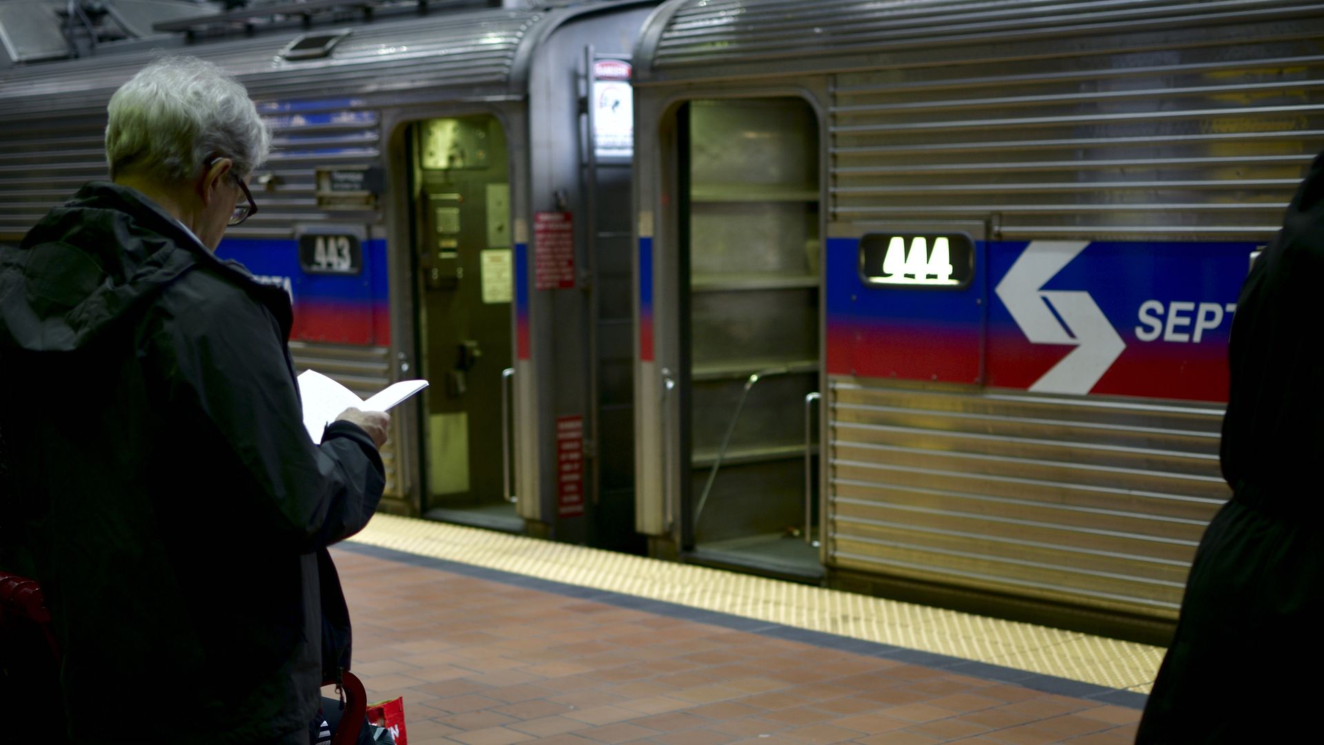 Passengers wait for the train on a platform of SEPTA's Jefferson Station in Center City Philadelphia, PA, on April 21, 2018. Photo: Bastiaan Slabbers/NurPhoto via Getty Images