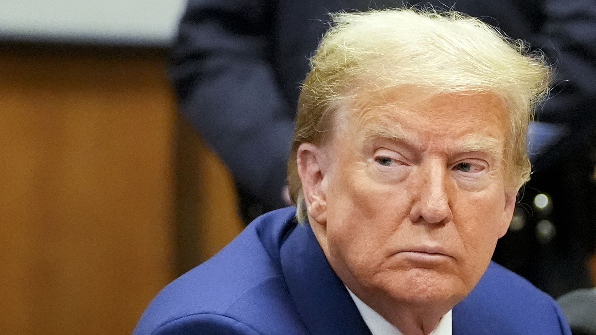 Up-close image of former President Trump 