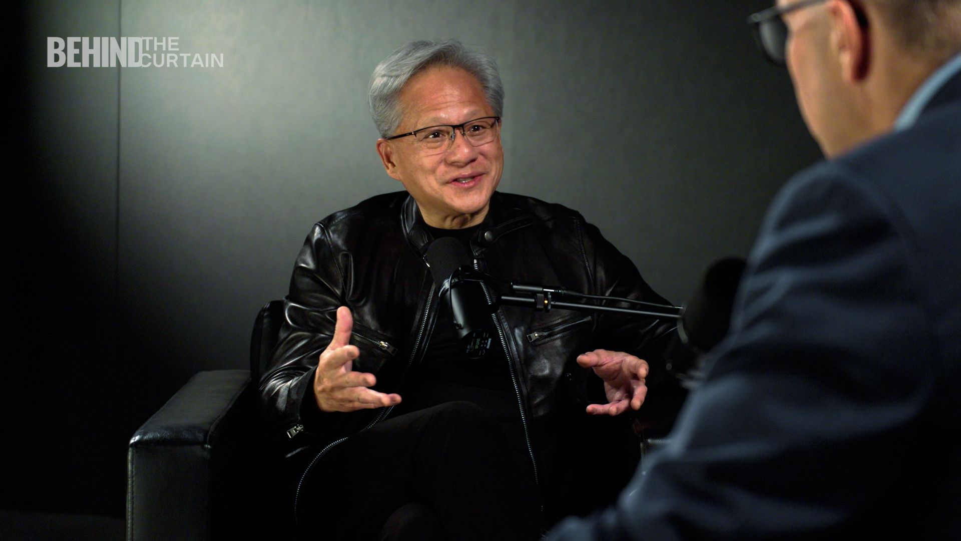 Jensen Huang on Behind the Curtain with Axios' Mike Allen. Photo: Ian Van Alan for Axios
