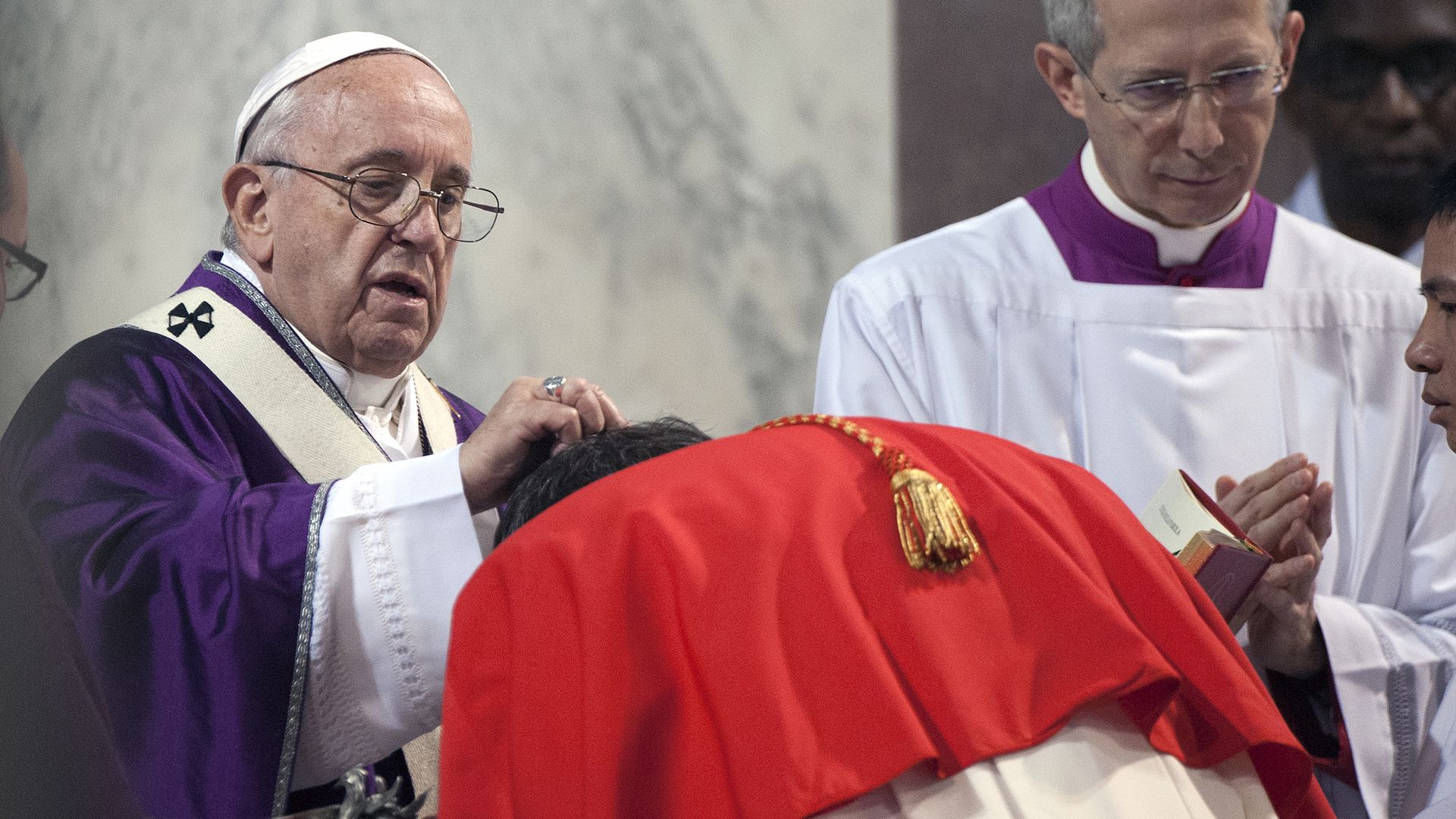 Pope Francis during Ash Wednesday Mass in 2019