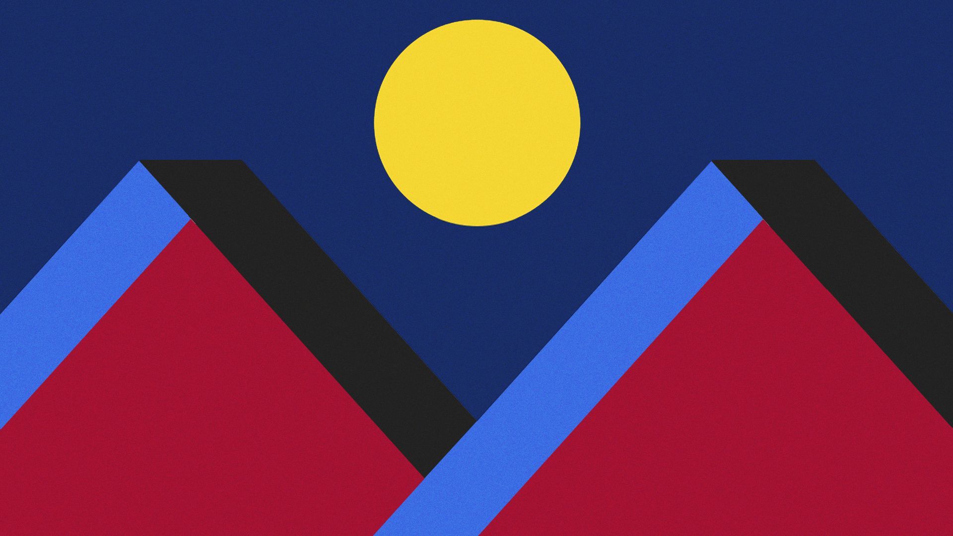 Illustration of the flag of Denver with the Axios logo in the place of the mountains.