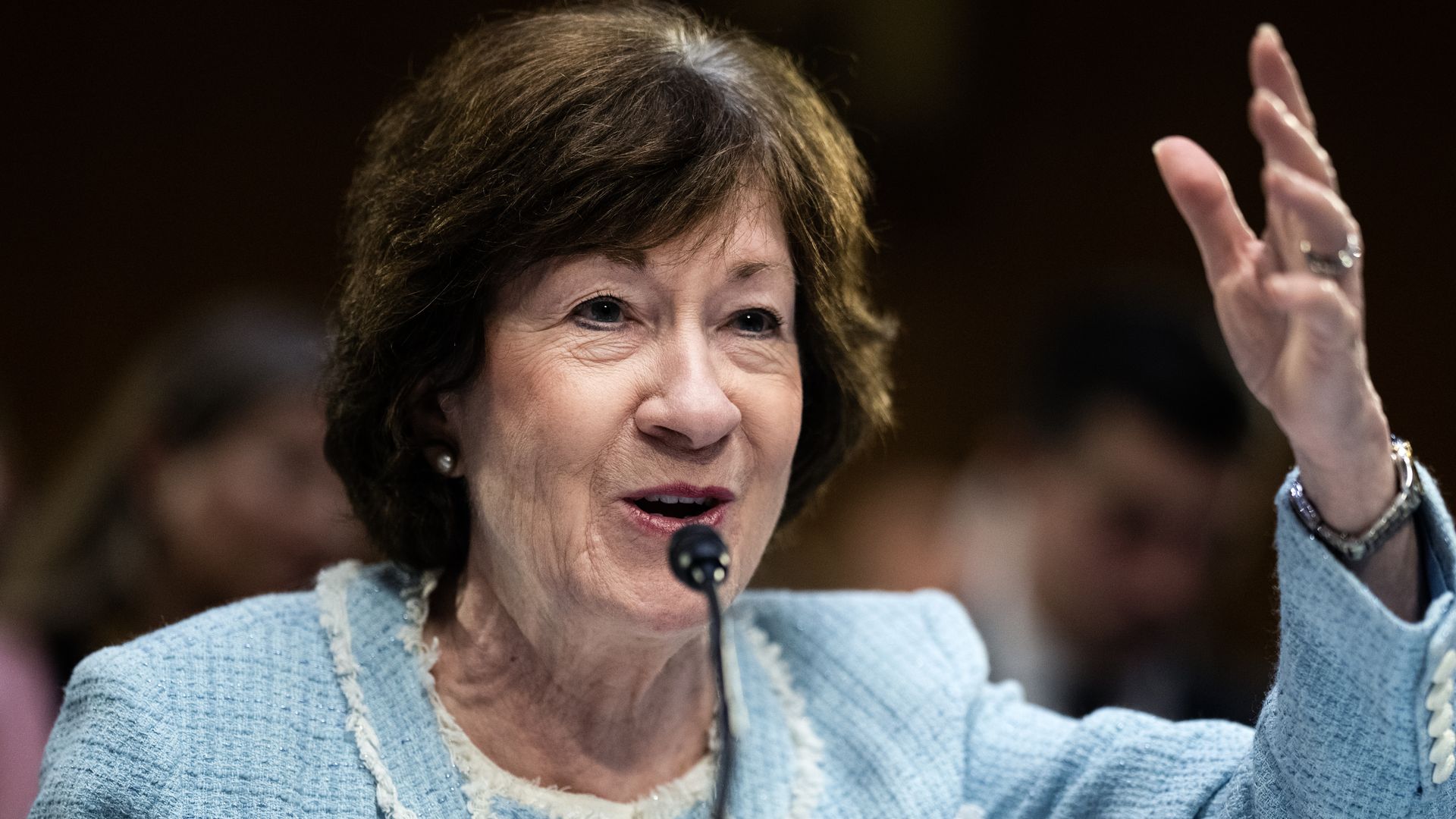 Chair Susan Collins, R-Maine, speaks during the Senate Appropriations Committee markup 