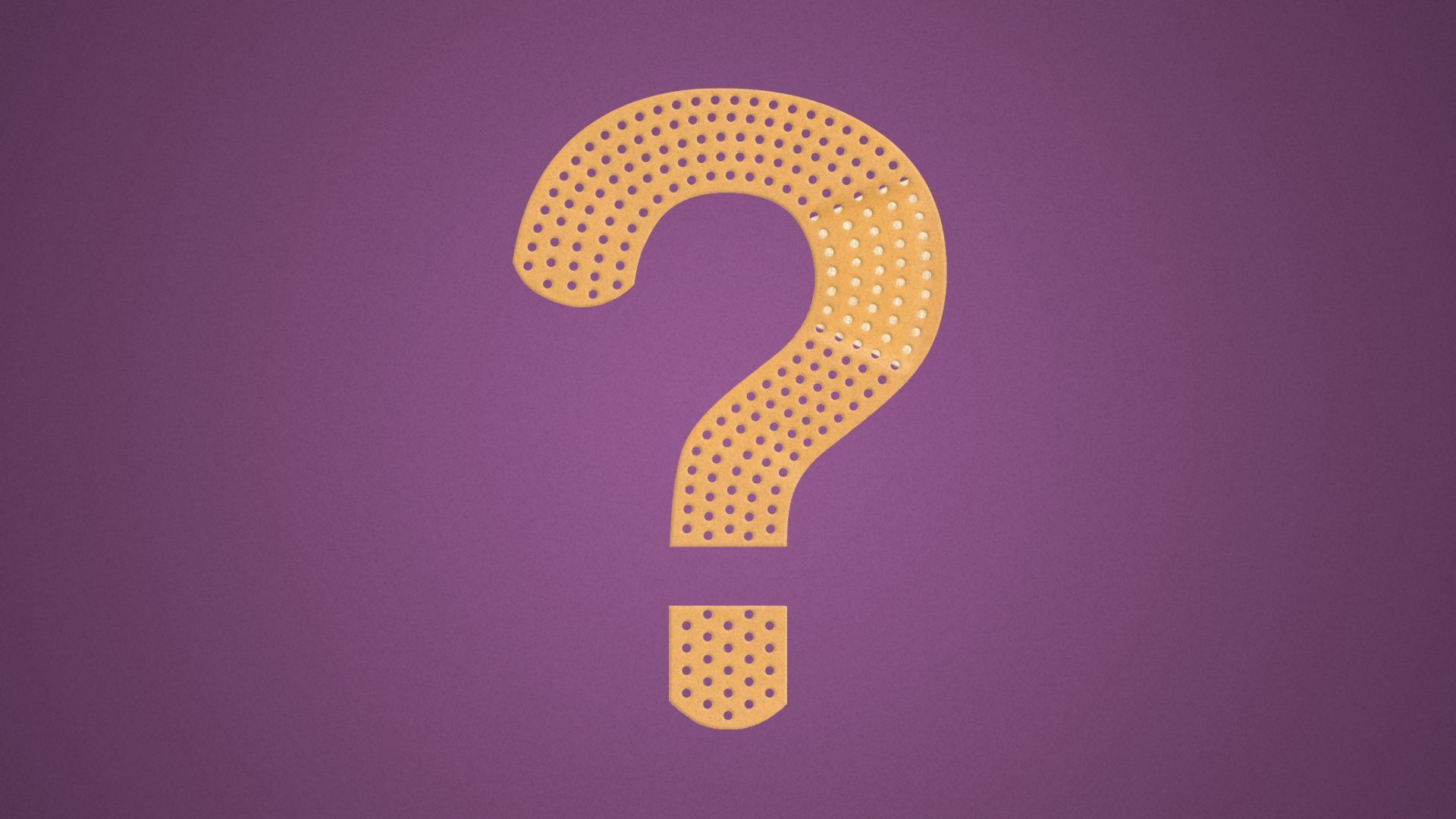 Illustration of a bandage in the shape of a question mark.