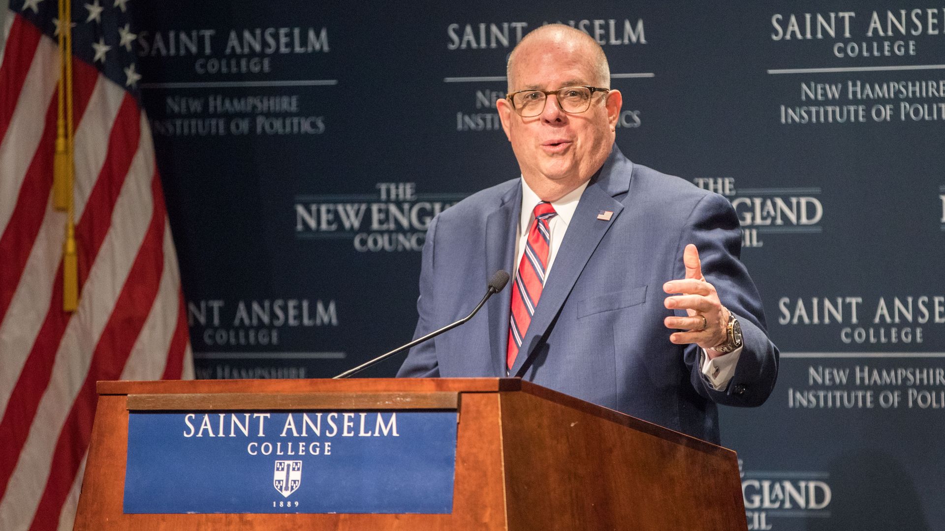 Larry hogan at a podium.