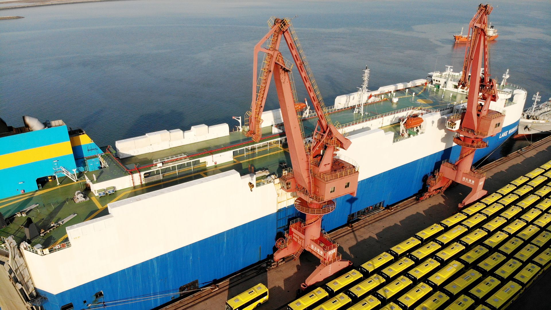 A port on December 4, 2019 in Lianyungang, Jiangsu Province of China. 