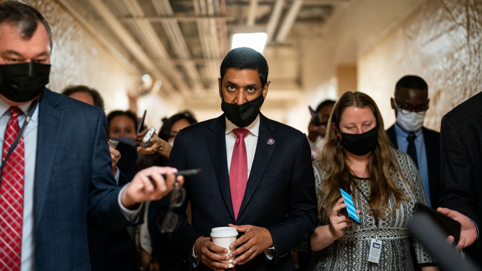 Rep. Ro Khana is seen walking through the Capitol basement.