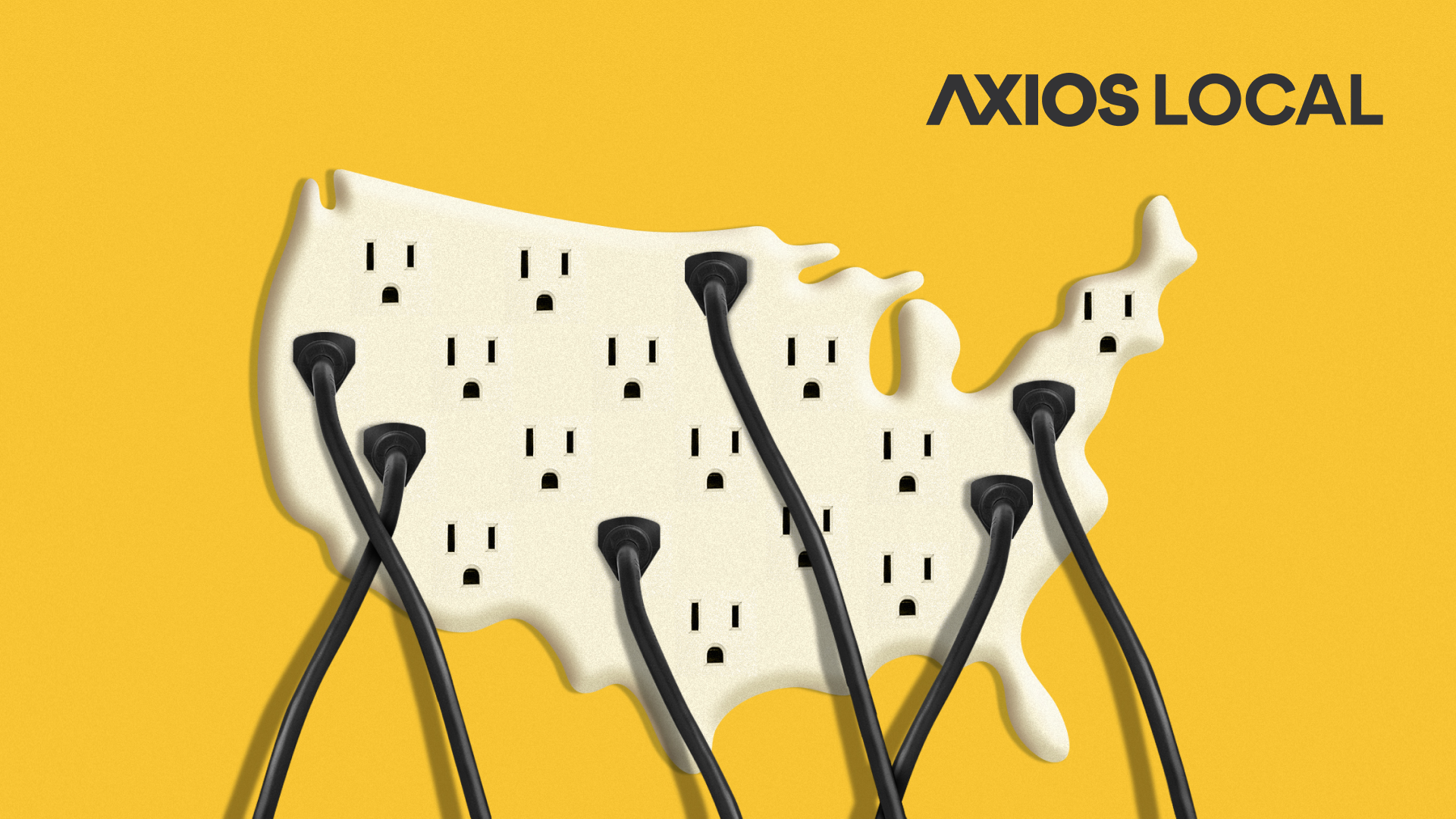 Image shows the United States with plugs in it
