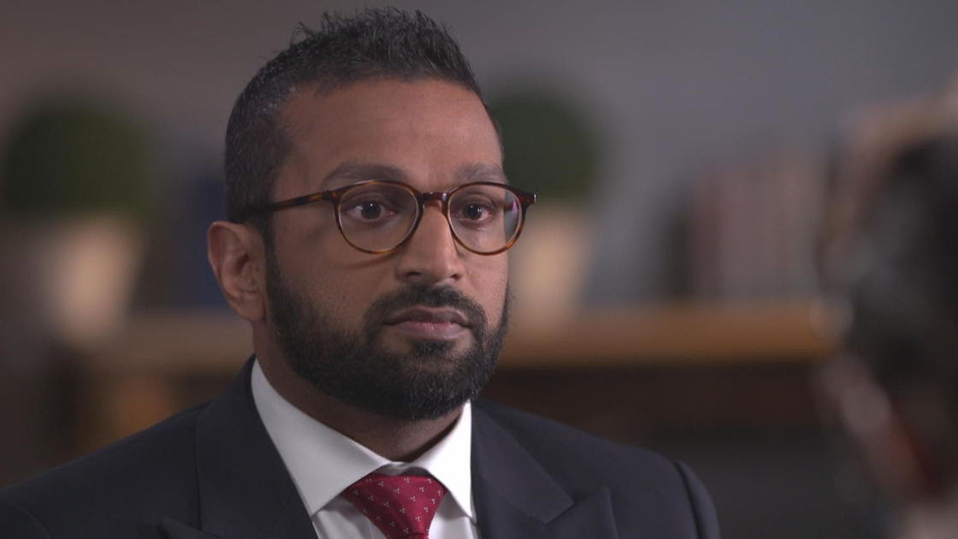 A screengrab of Kash Patel from his CBS interview.