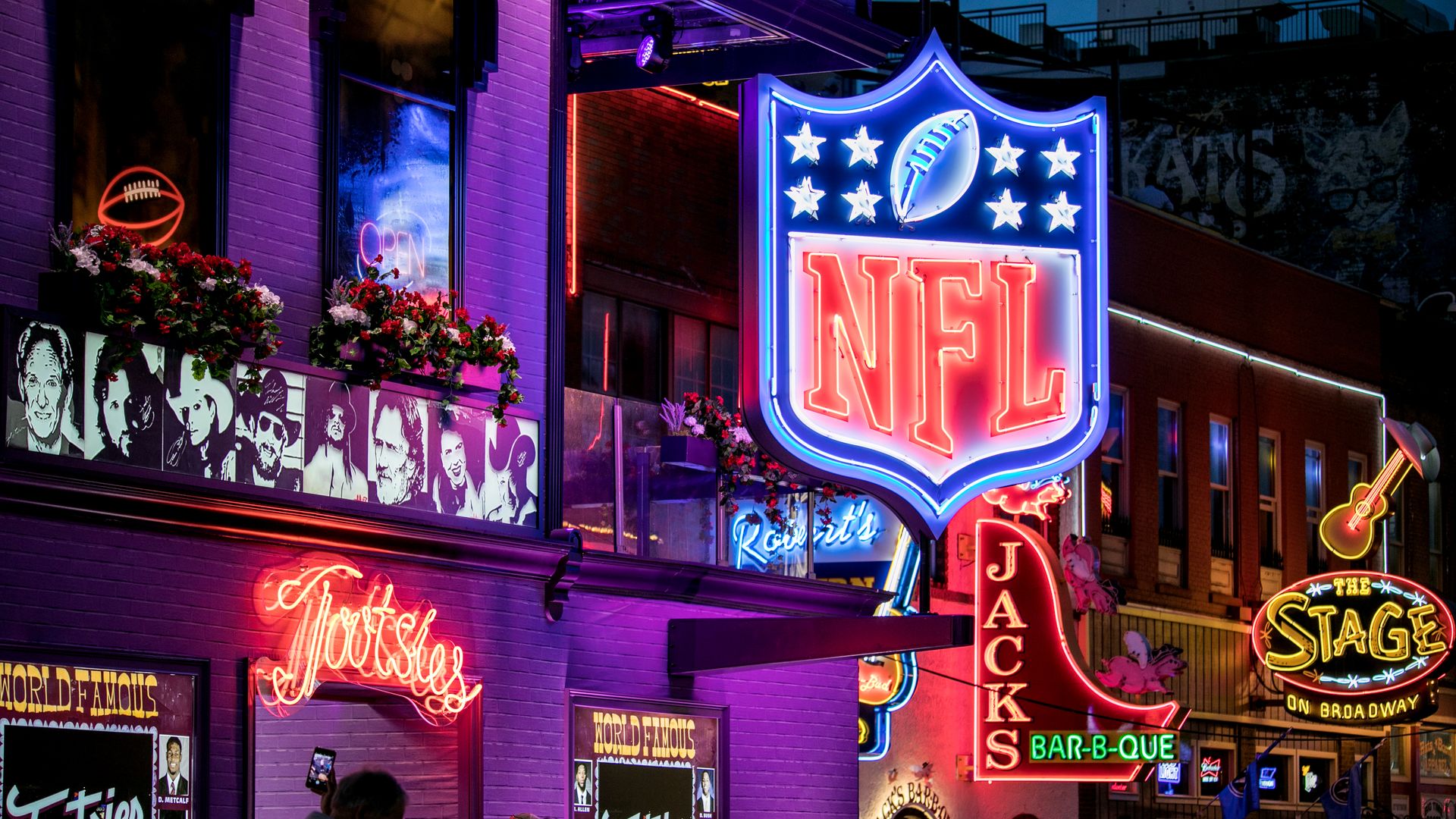 Lower Broadway in 2019 when Nashville hosted the NFL Draft.
