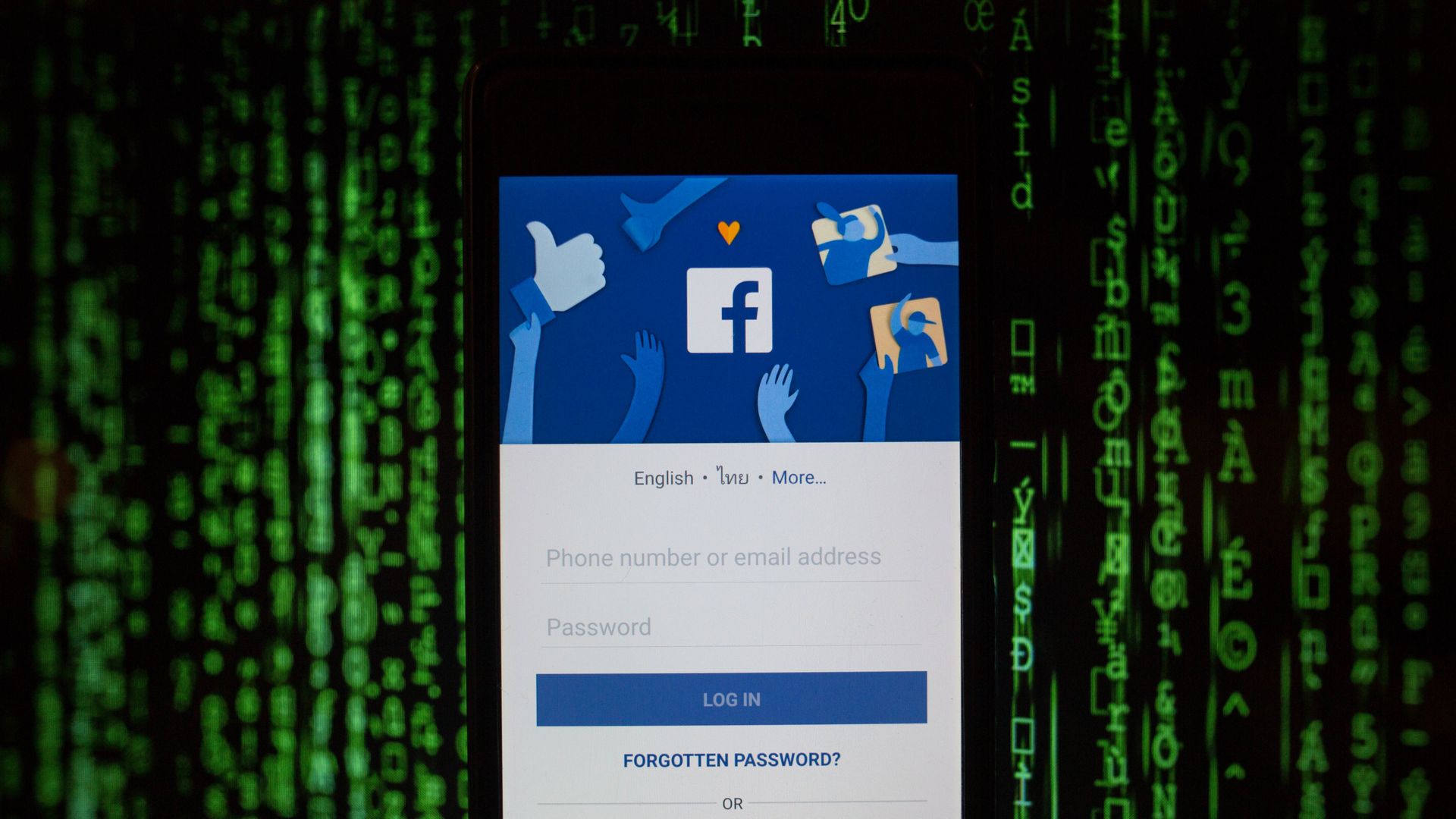 Facebook app on a phone